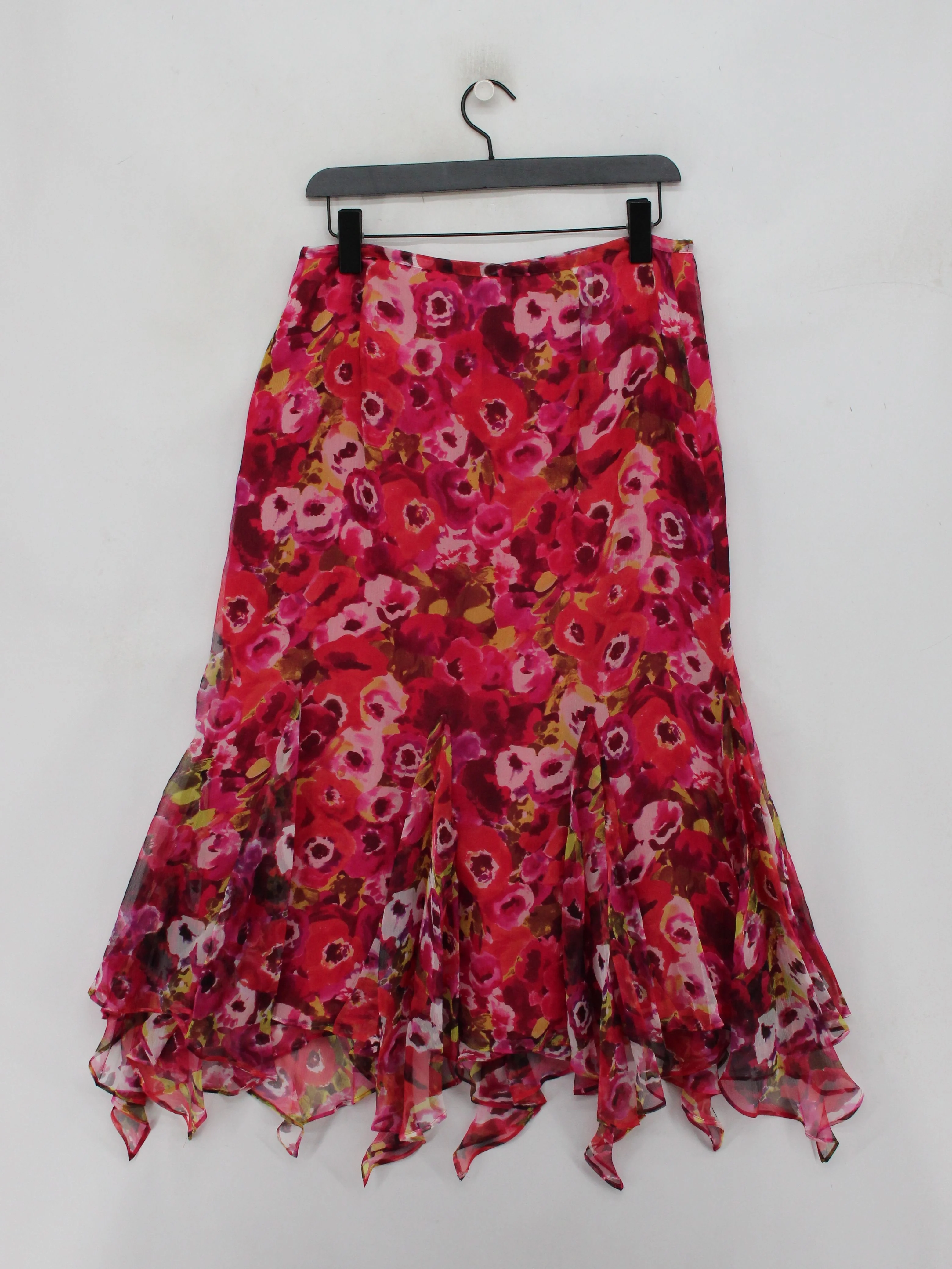 Marella Women's Midi Skirt UK 12 Multi Floral Silk with Polyester Midi A-Line - Image 2
