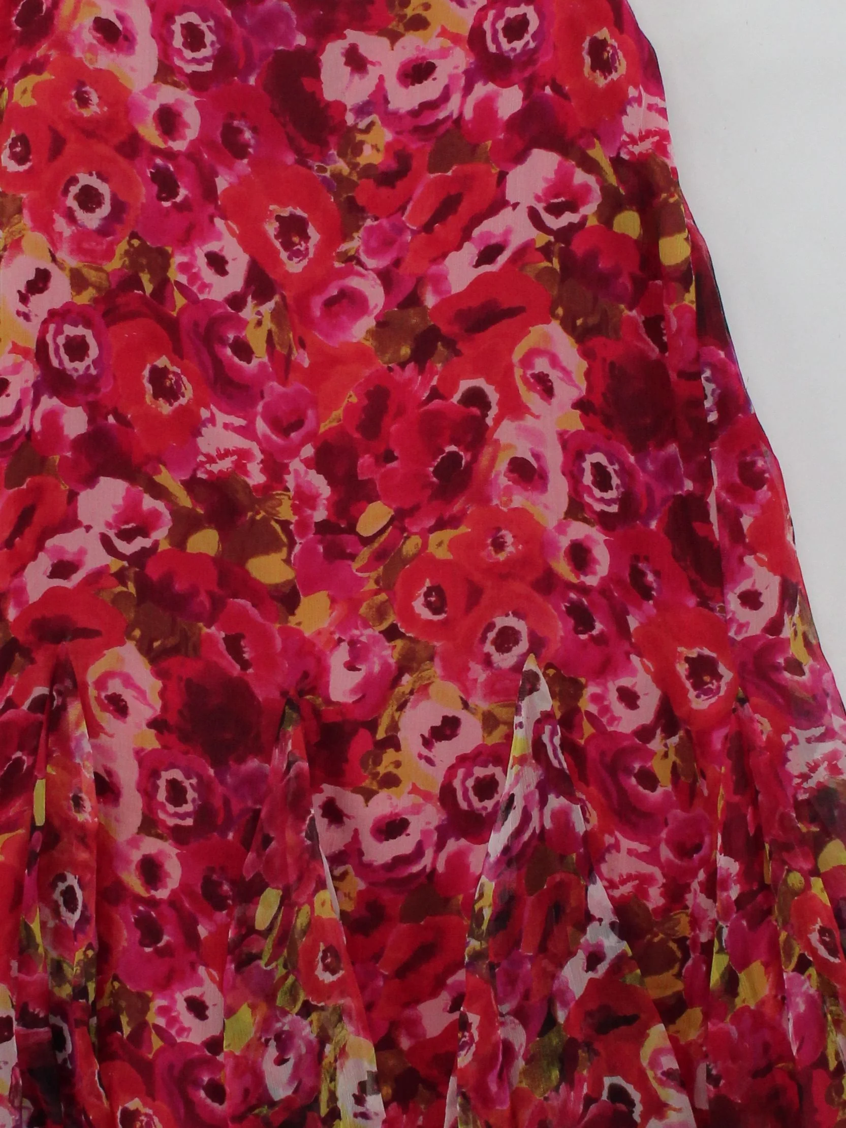 Marella Women's Midi Skirt UK 12 Multi Floral Silk with Polyester Midi A-Line - Image 3