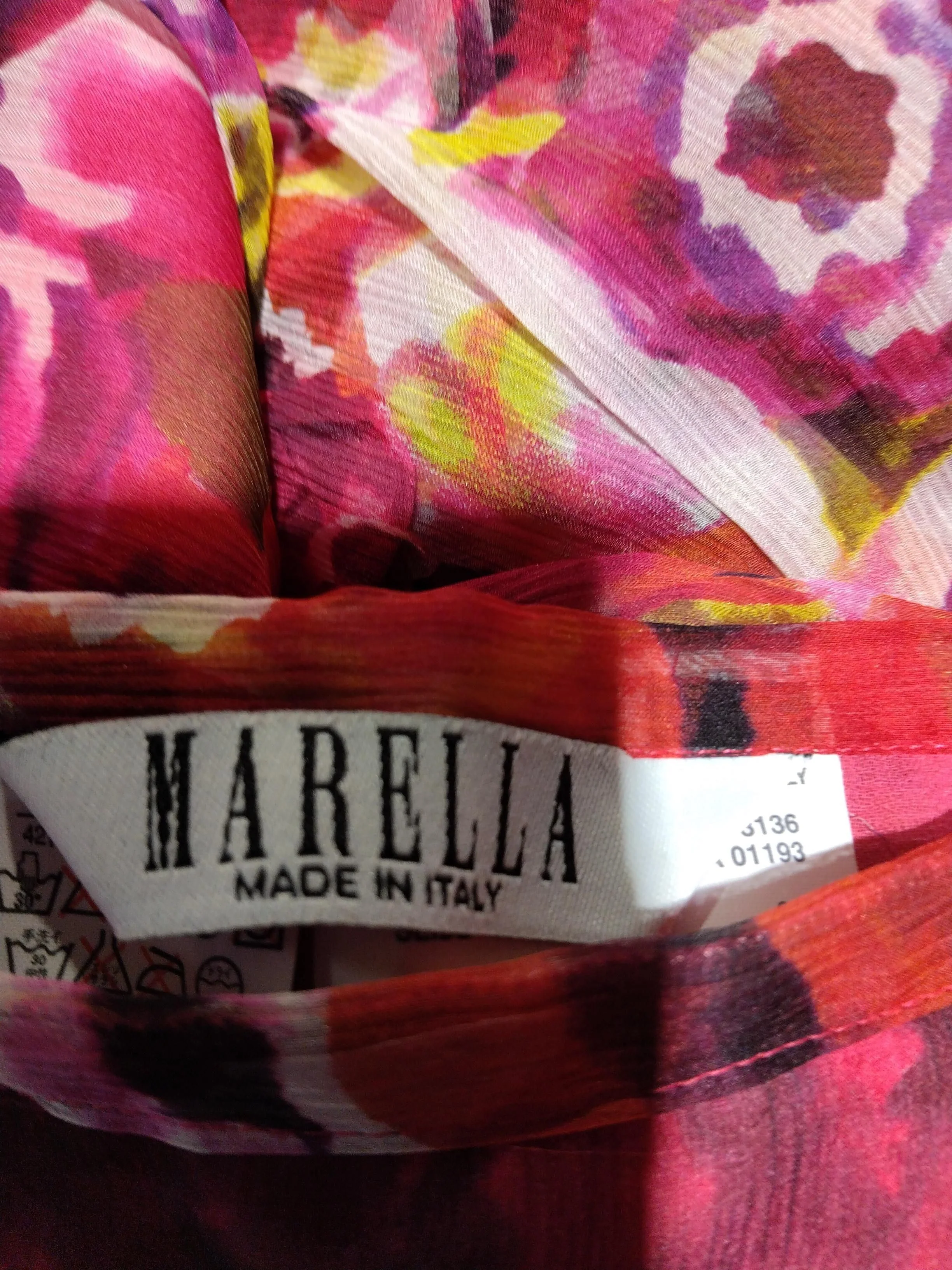 Marella Women's Midi Skirt UK 12 Multi Floral Silk with Polyester Midi A-Line - Image 5