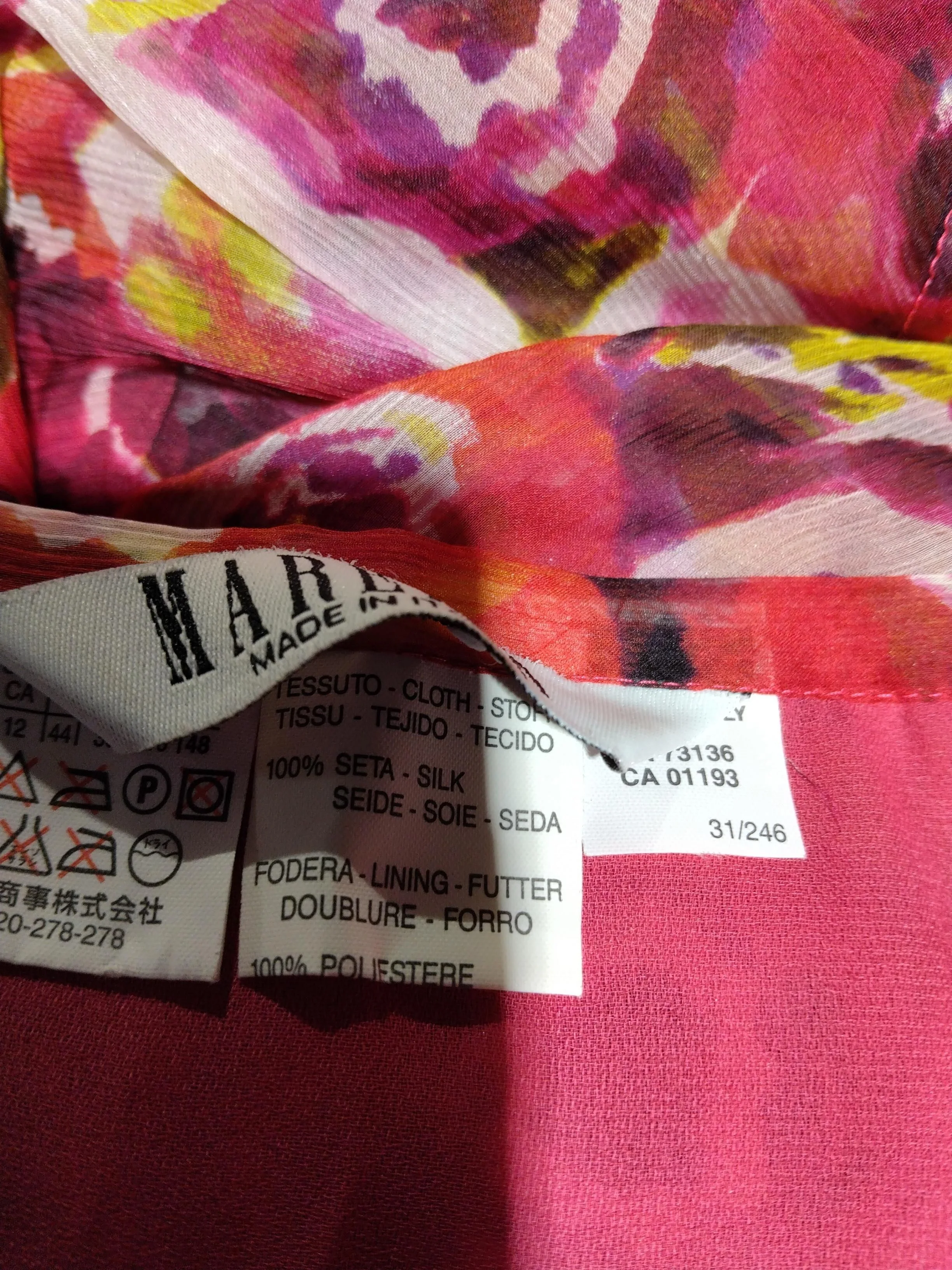Marella Women's Midi Skirt UK 12 Multi Floral Silk with Polyester Midi A-Line - Image 6