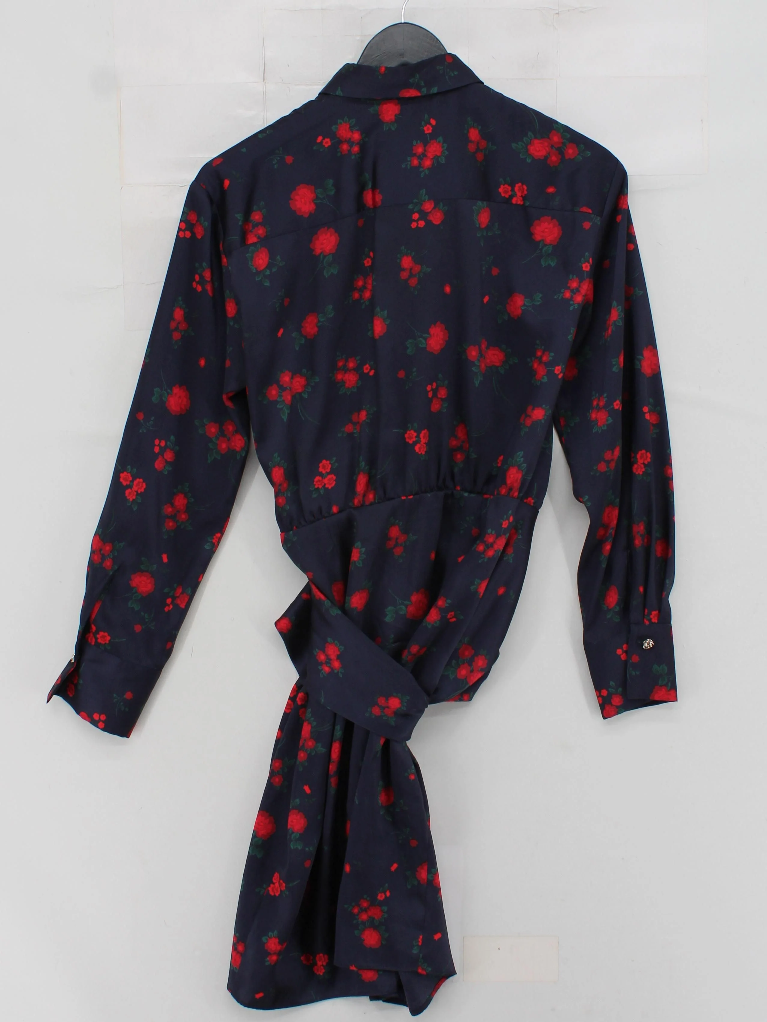 Marella Women's Shirt M Blue Floral 100% Other Long Sleeve Collared Basic - Image 2