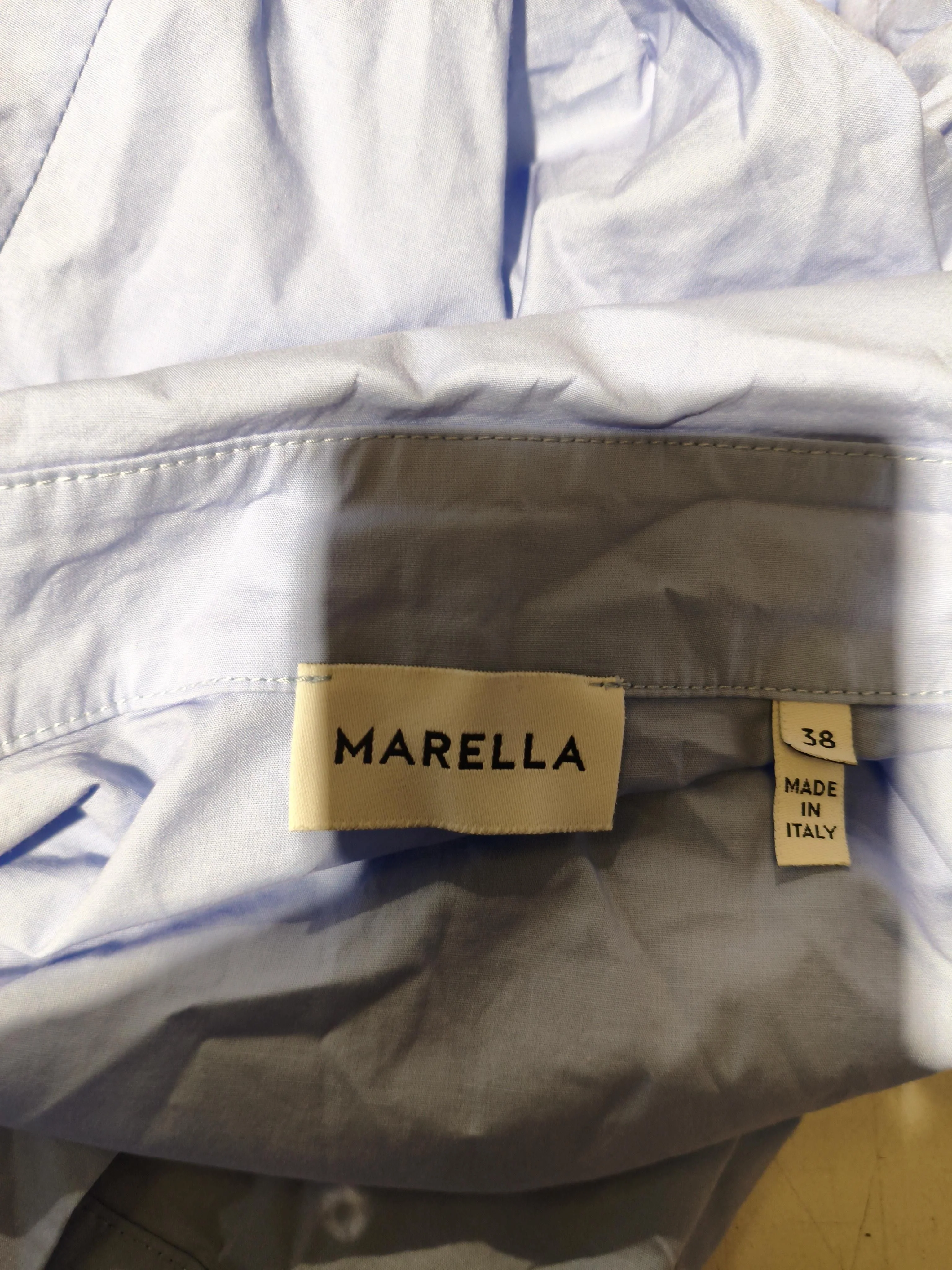 Marella Women's Shirt UK 10 Blue 100% Cotton Long Sleeve Collared Basic - Image 5