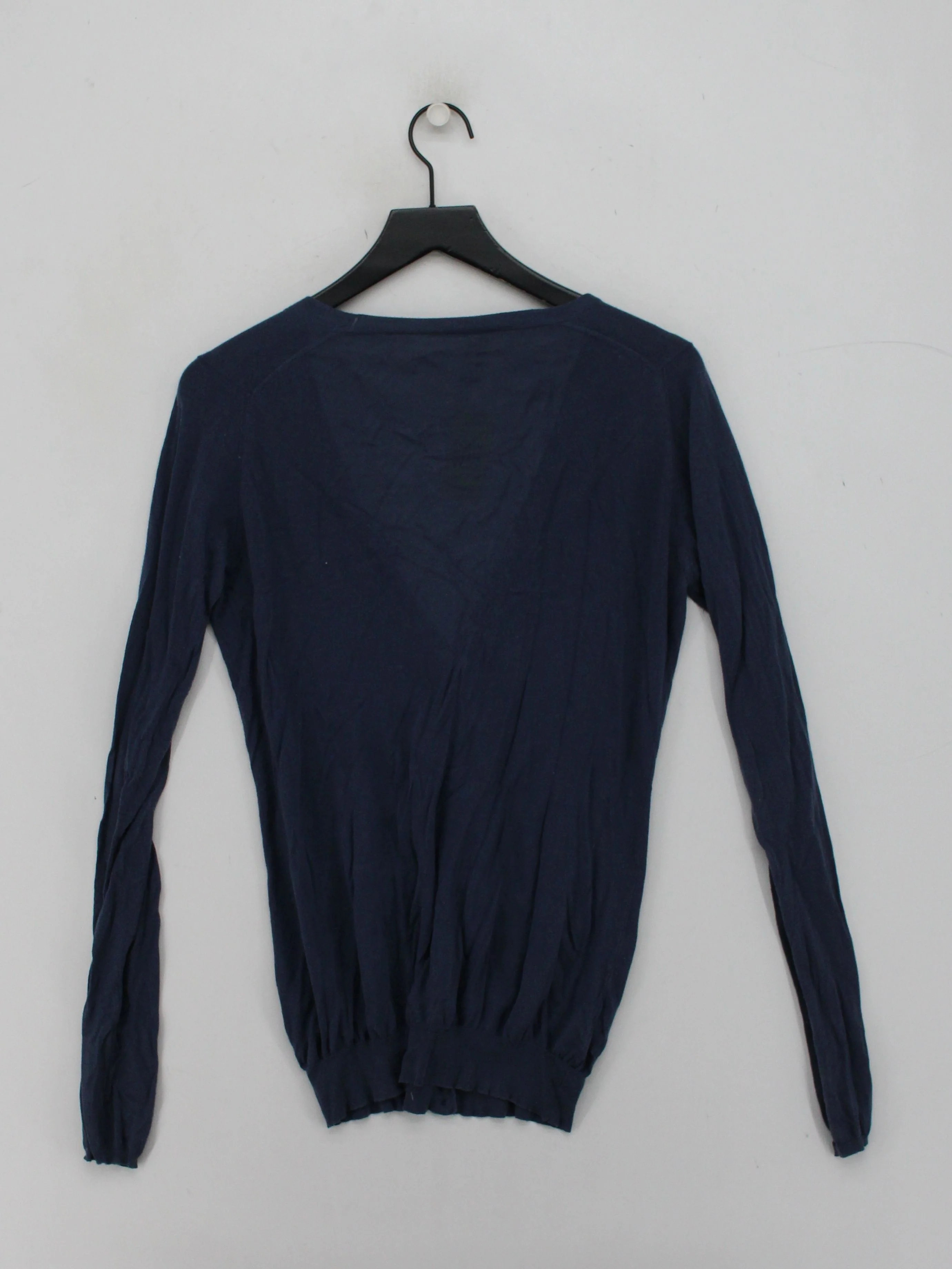 Margaret Howell Women's Cardigan UK 10 Blue 100% Cotton V-Neck Cardigan - Image 2