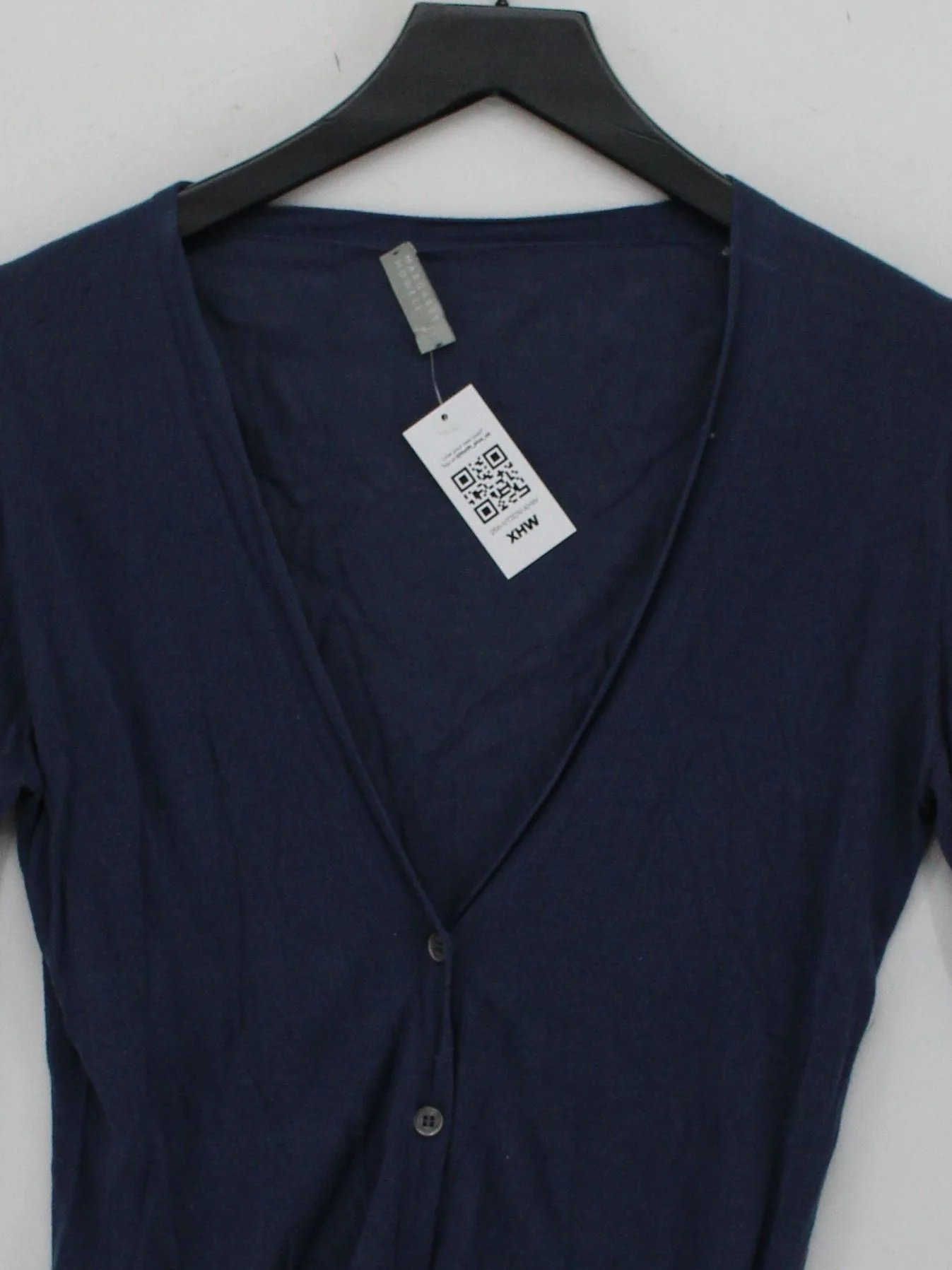 Margaret Howell Women's Cardigan UK 10 Blue 100% Cotton V-Neck Cardigan - Image 3
