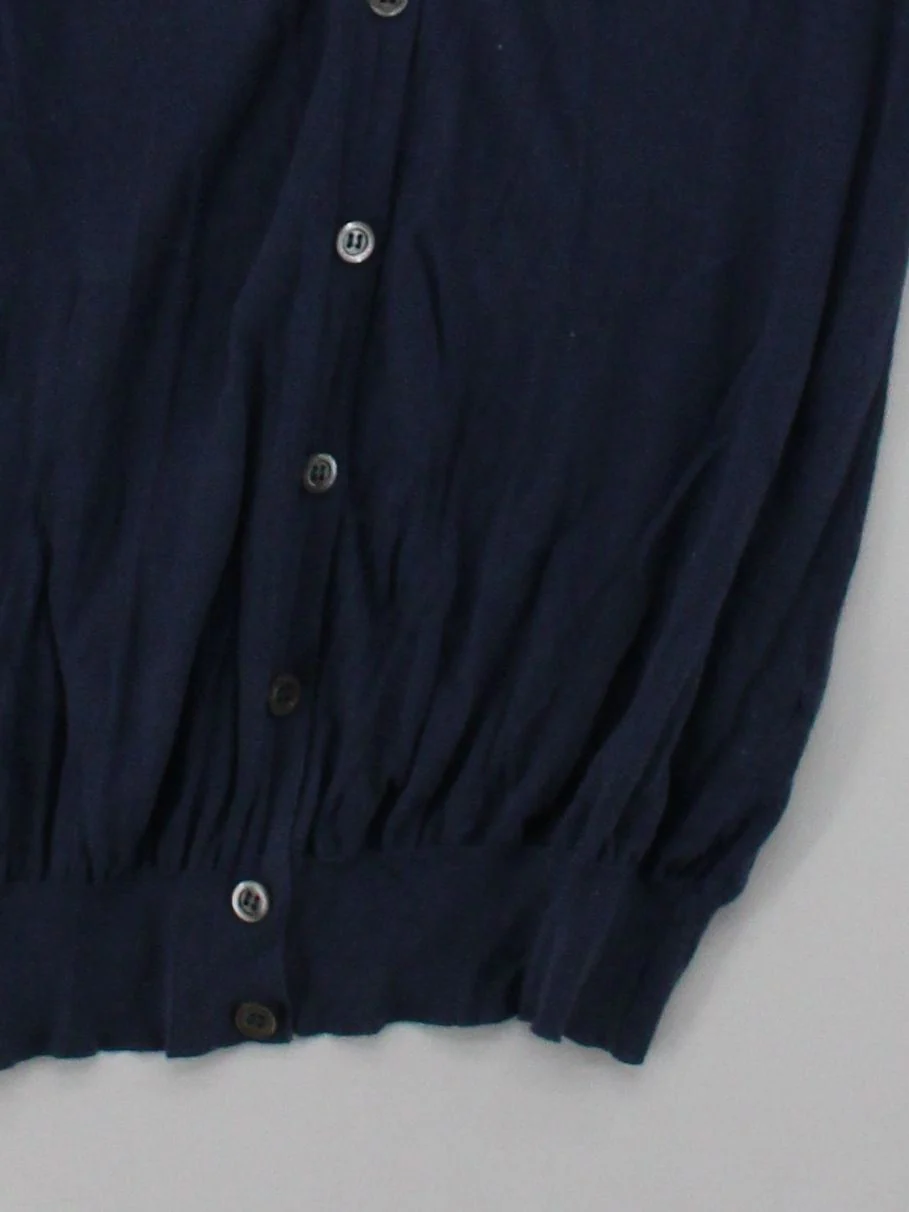 Margaret Howell Women's Cardigan UK 10 Blue 100% Cotton V-Neck Cardigan - Image 4