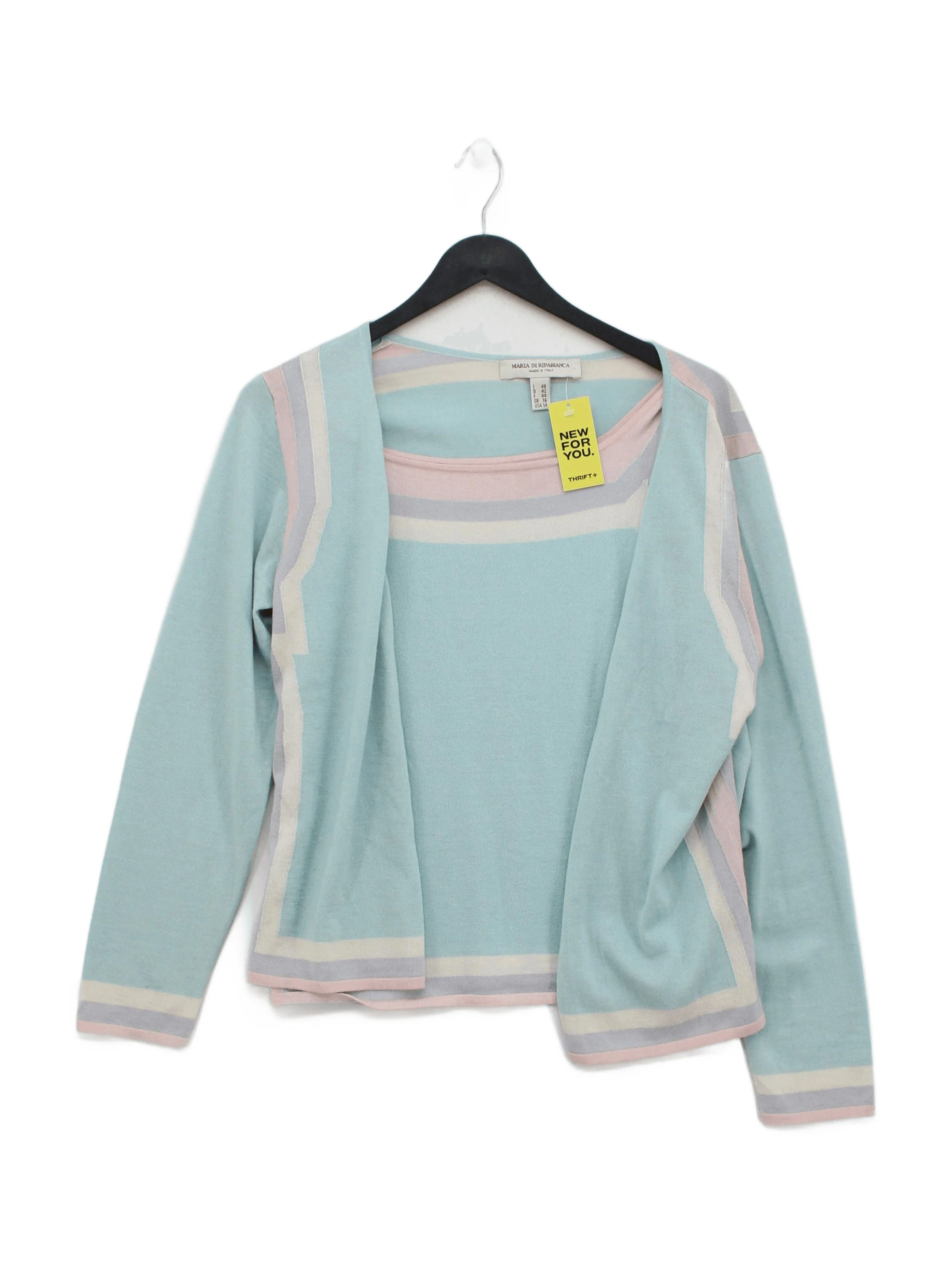 Maria Di Ripabianca Women's Cardigan UK 16 Multi Silk with Cashmere Cardigan