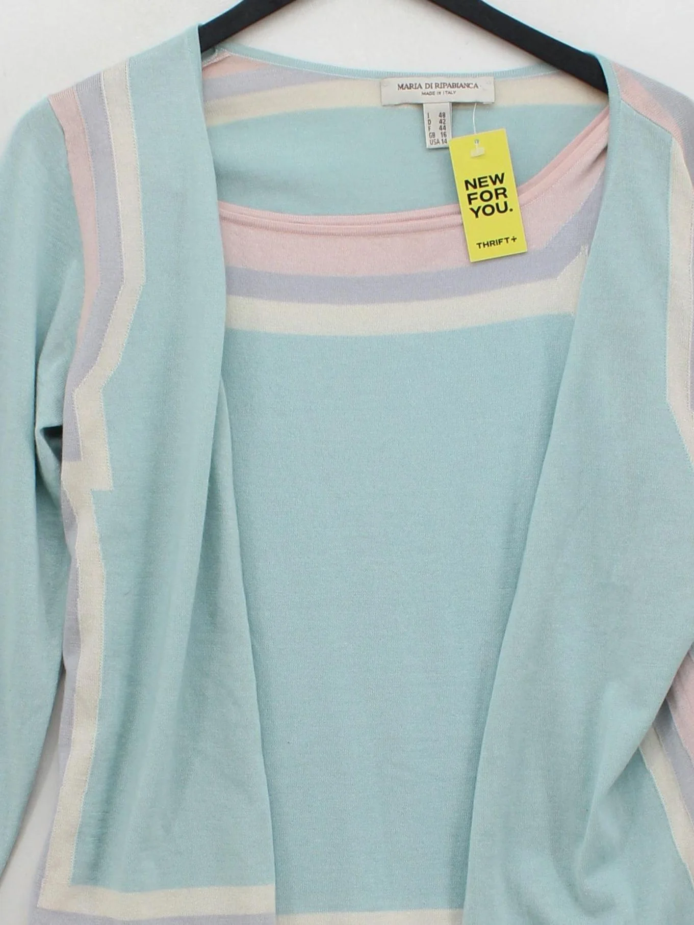 Maria Di Ripabianca Women's Cardigan UK 16 Multi Silk with Cashmere Cardigan - Image 3