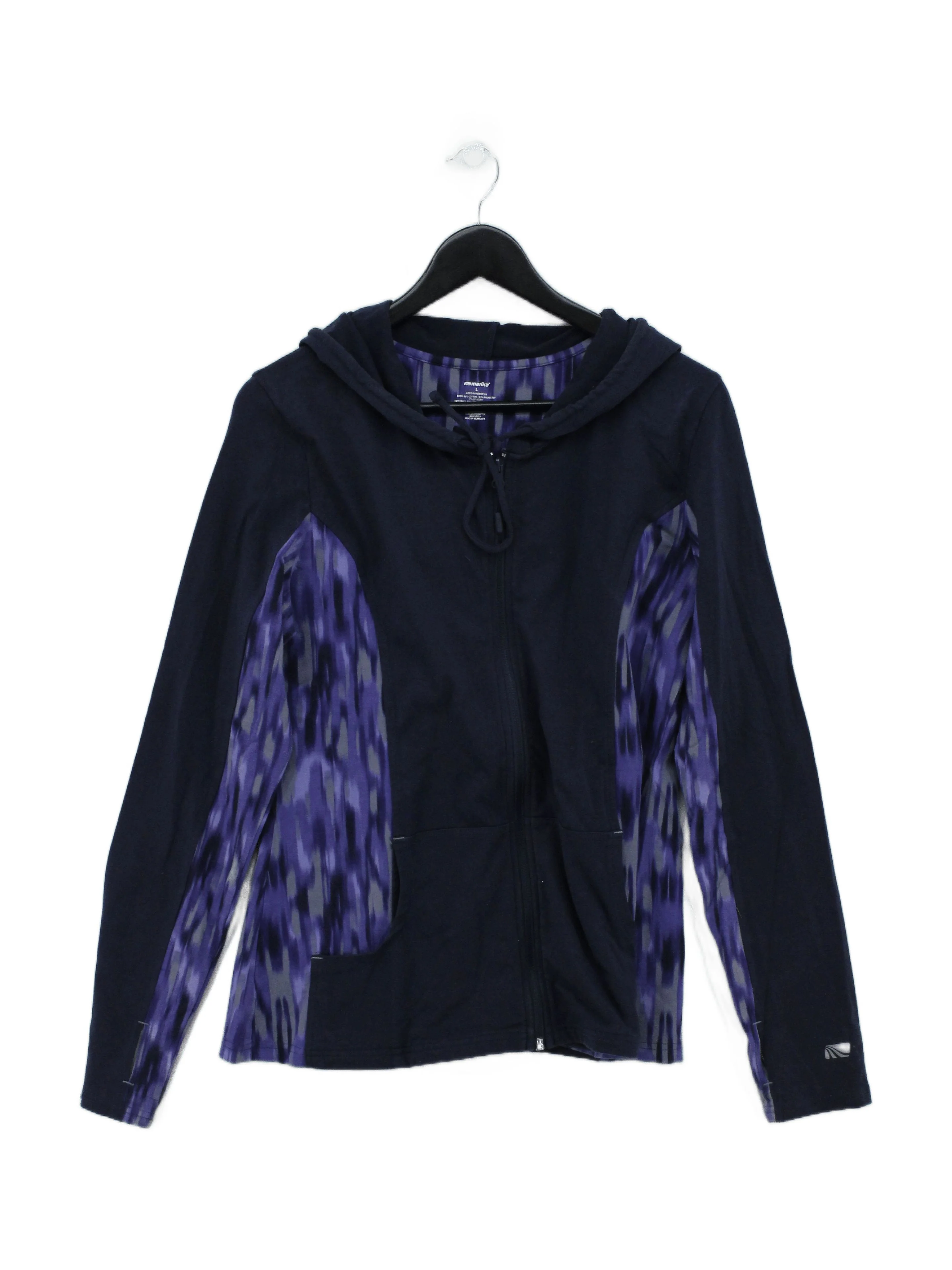 Marika Women's Hoodie L Blue Graphic Cotton with Polyester, Spandex Pullover