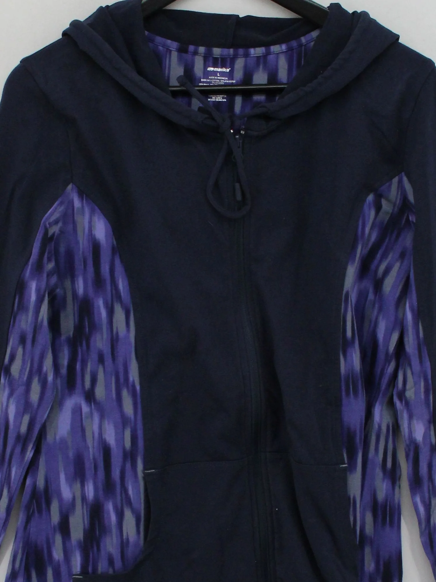 Marika Women's Hoodie L Blue Graphic Cotton with Polyester, Spandex Pullover - Image 3