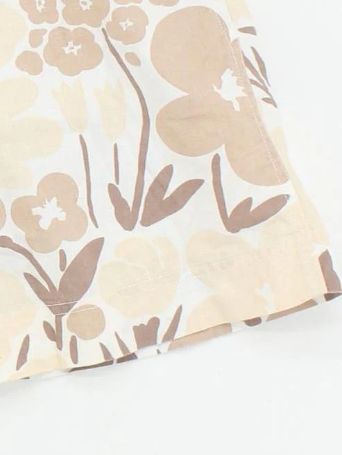 Marimekko And Uniqlo Women's Shorts L Cream Floral Cotton with Linen Mom - Image 4