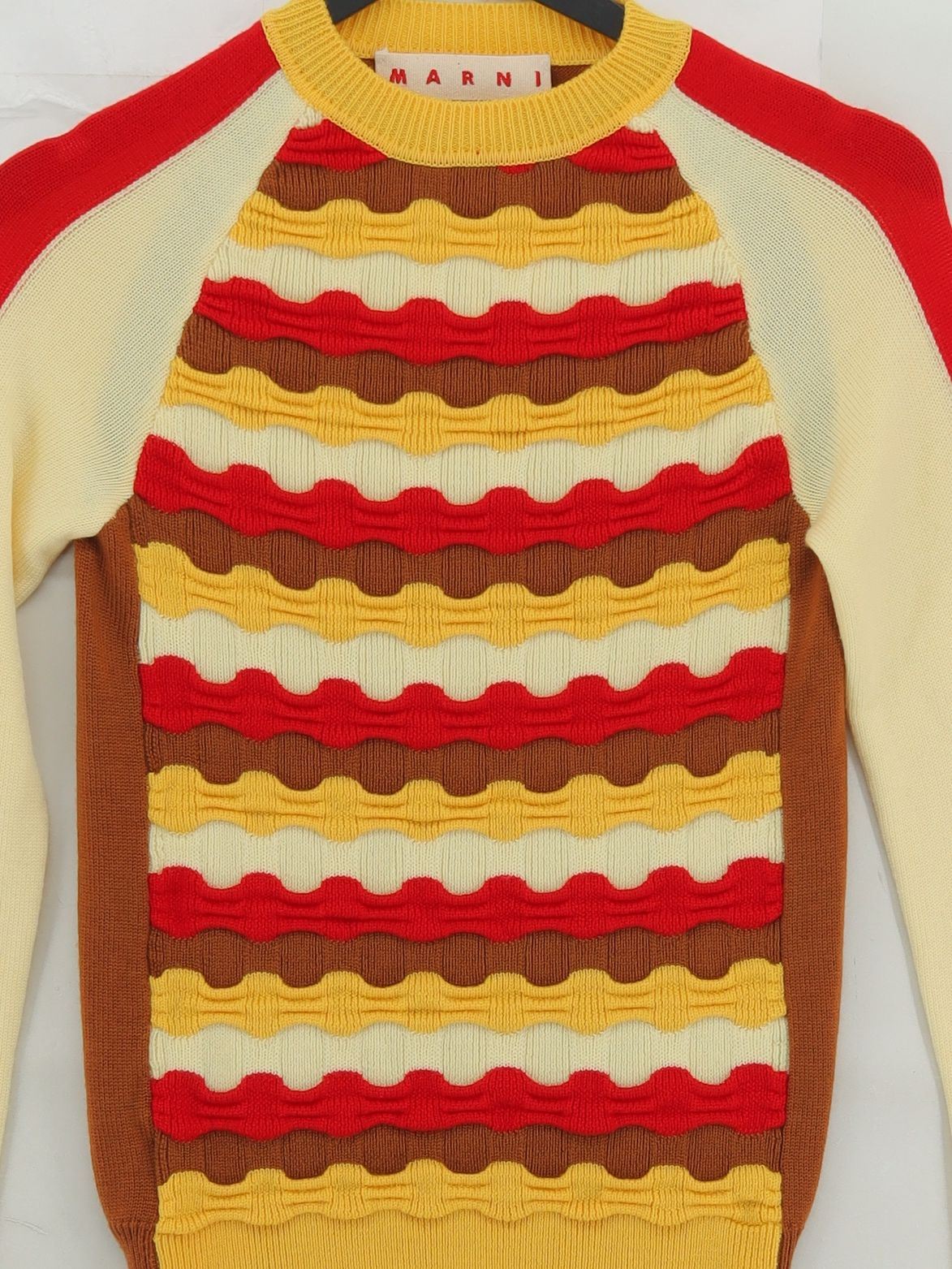Marni Women's Jumper UK 8 Multi Striped 100% Other Crew Neck Pullover - Image 3