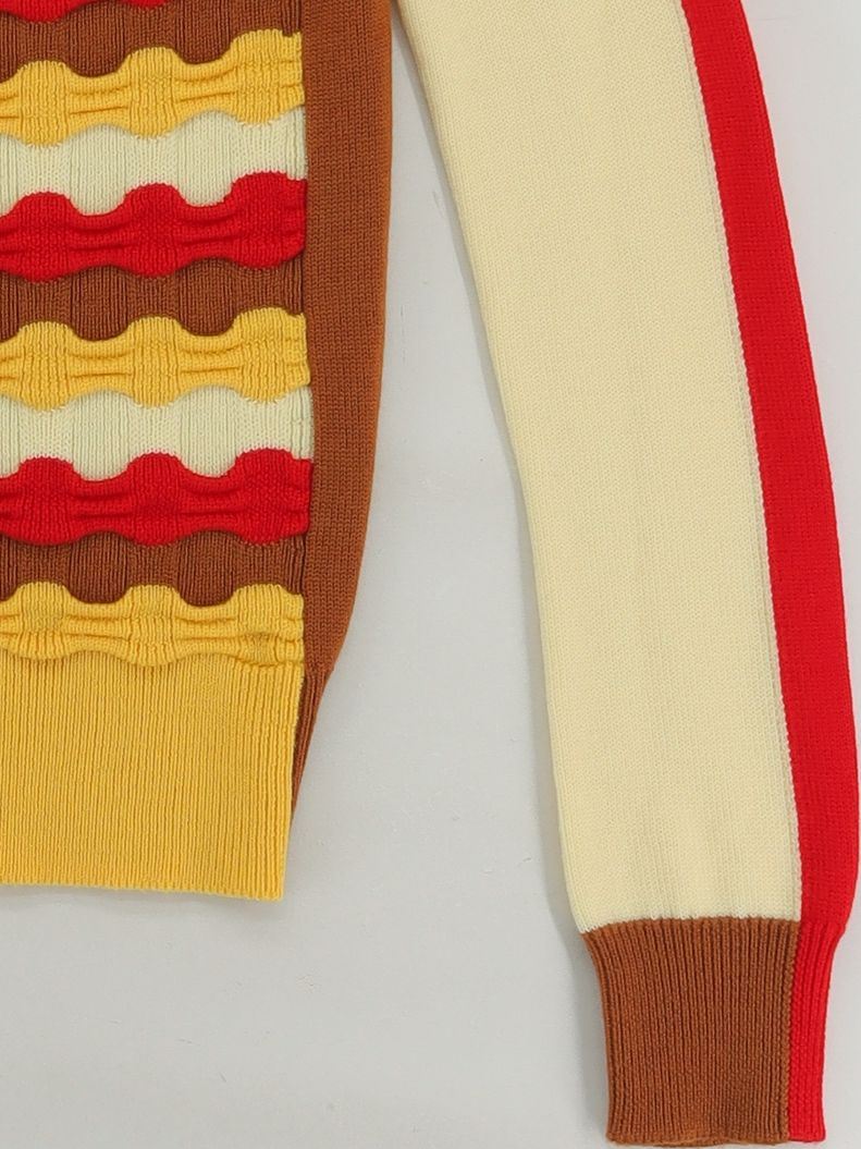 Marni Women's Jumper UK 8 Multi Striped 100% Other Crew Neck Pullover - Image 4