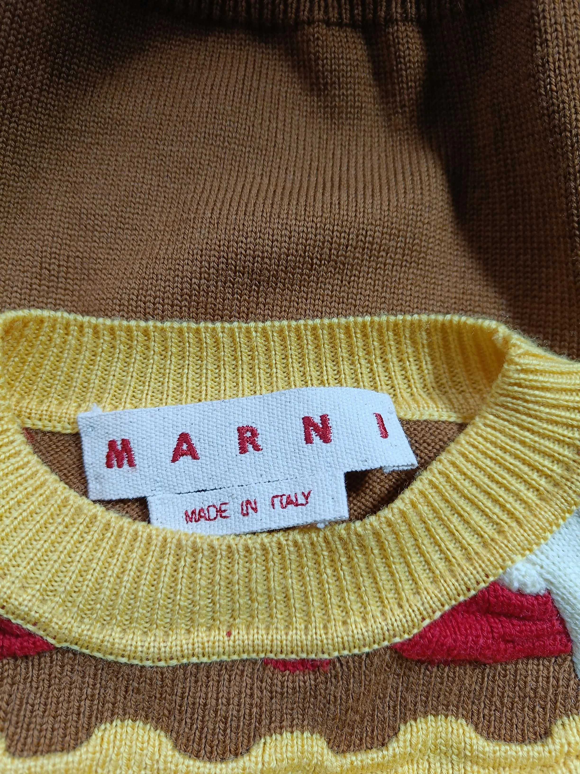 Marni Women's Jumper UK 8 Multi Striped 100% Other Crew Neck Pullover - Image 5