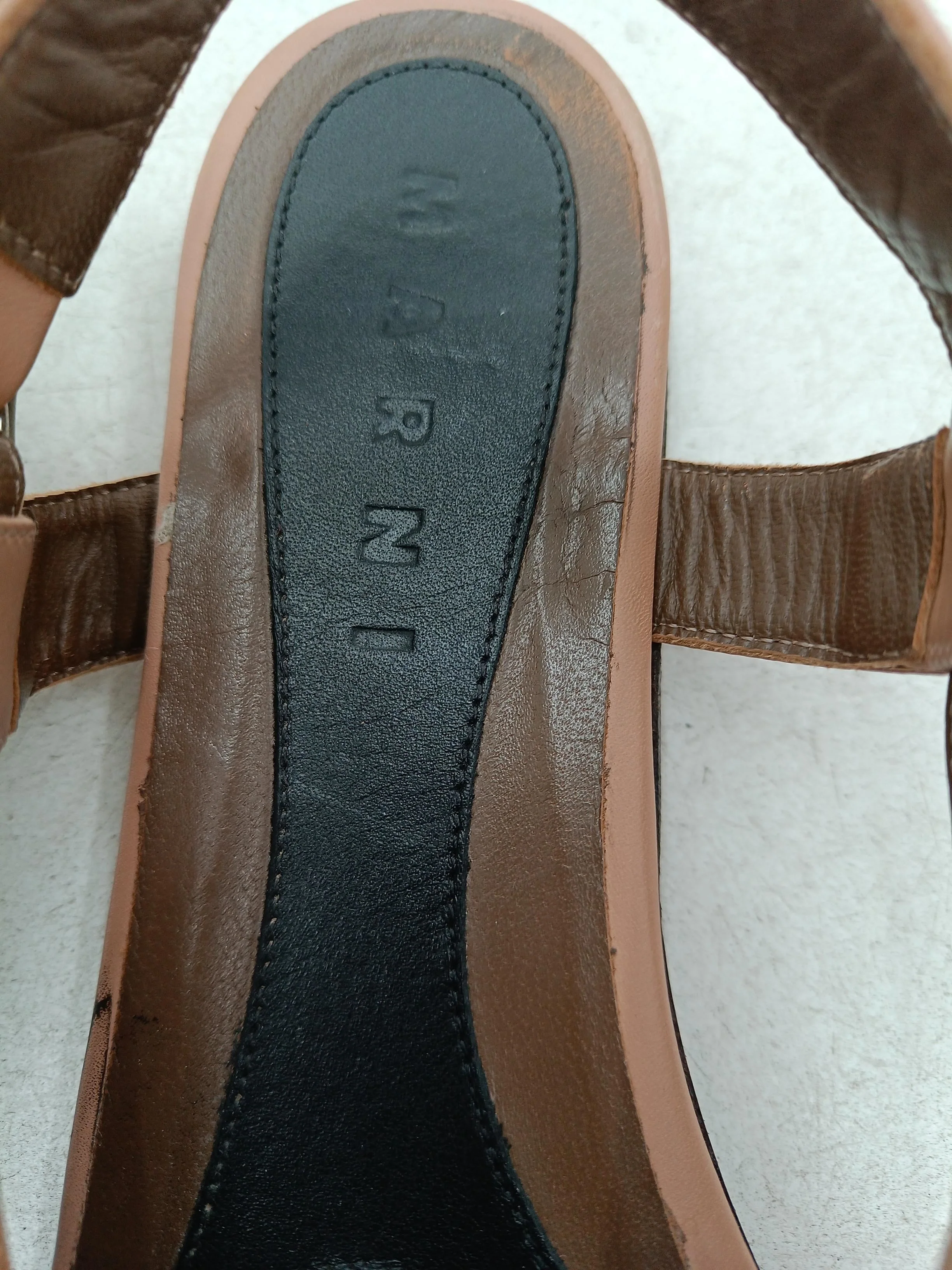 Marni Women's Sandals UK 4 Tan 100% Leather Strappy - Image 6