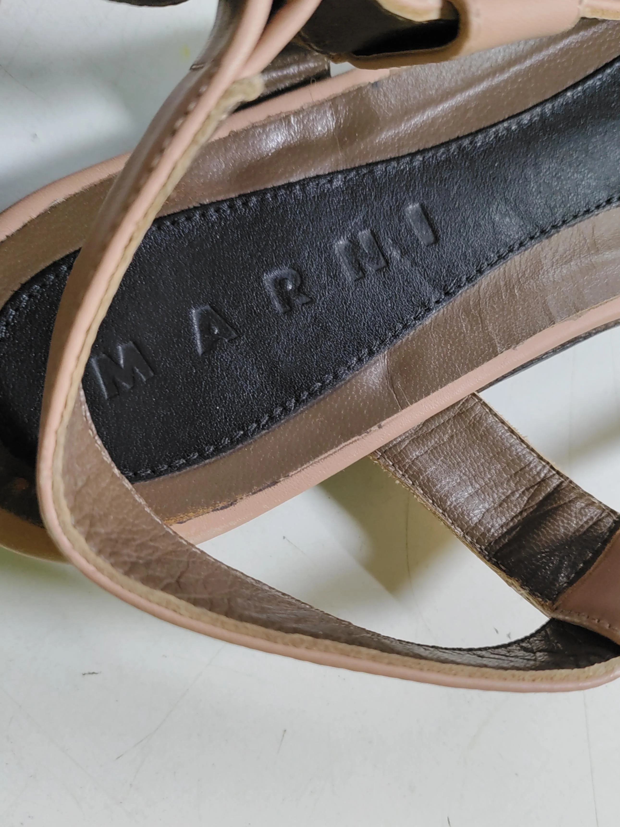 Marni Women's Sandals UK 4 Tan 100% Leather Strappy - Image 9