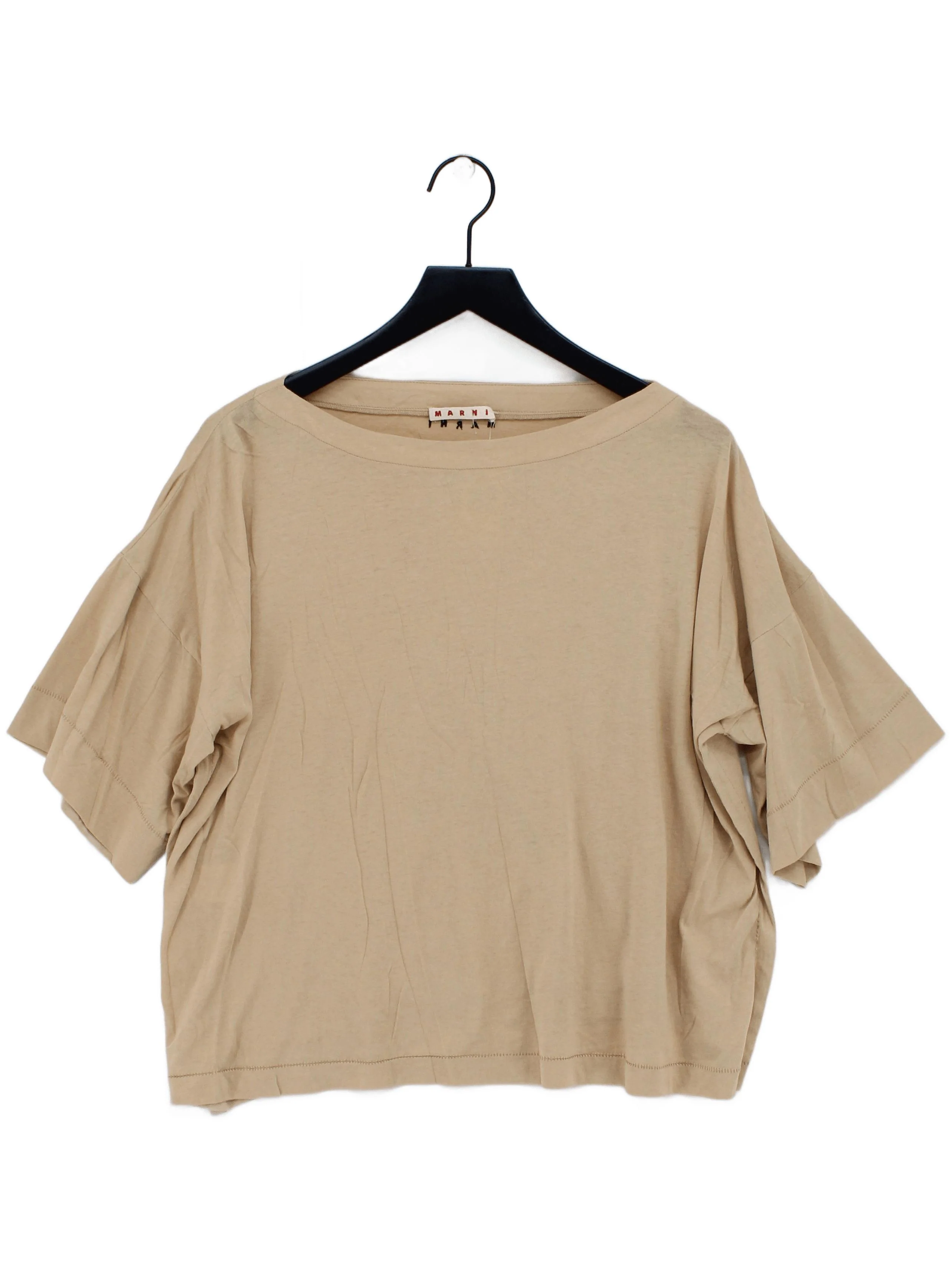 Marni Women's T-Shirt M Cream 100% Cotton Short Sleeve Round Neck Basic