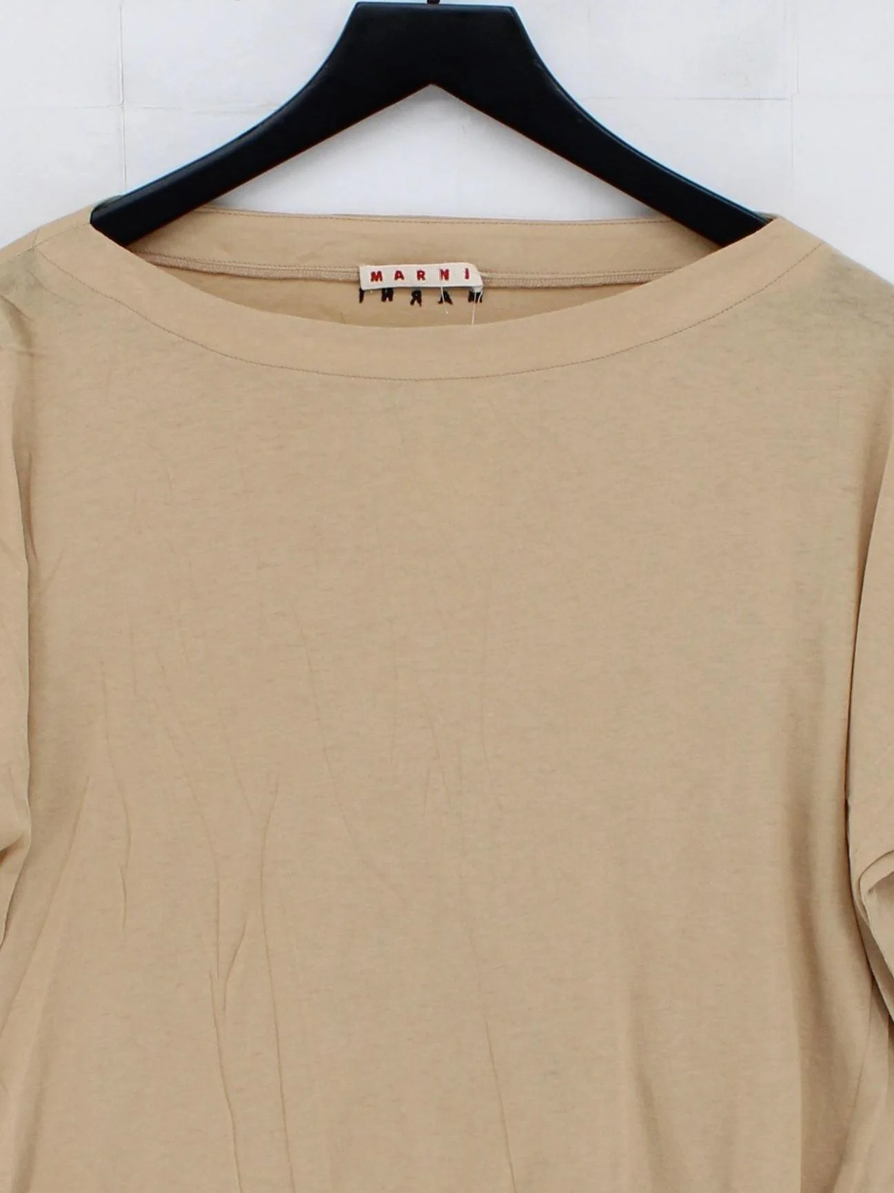 Marni Women's T-Shirt M Cream 100% Cotton Short Sleeve Round Neck Basic - Image 3