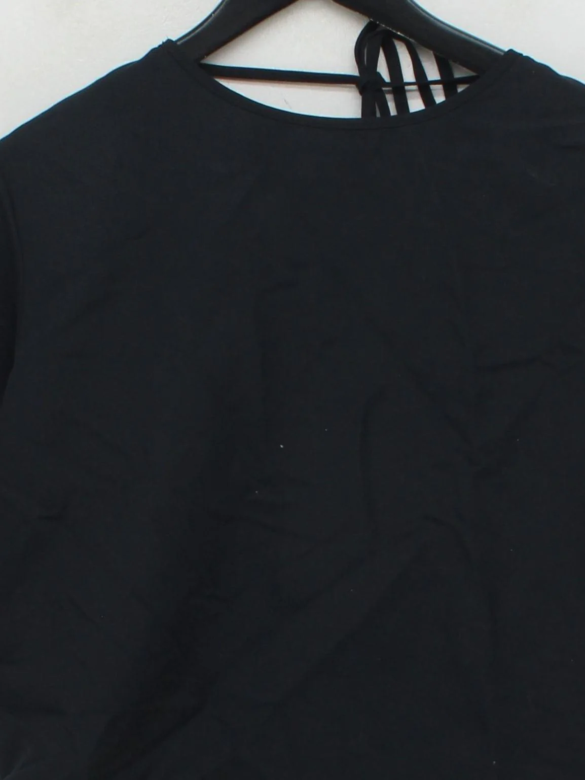 Marni Women's Top UK 10 Black 100% Cotton 3/4 Sleeve V-Neck Basic - Image 3