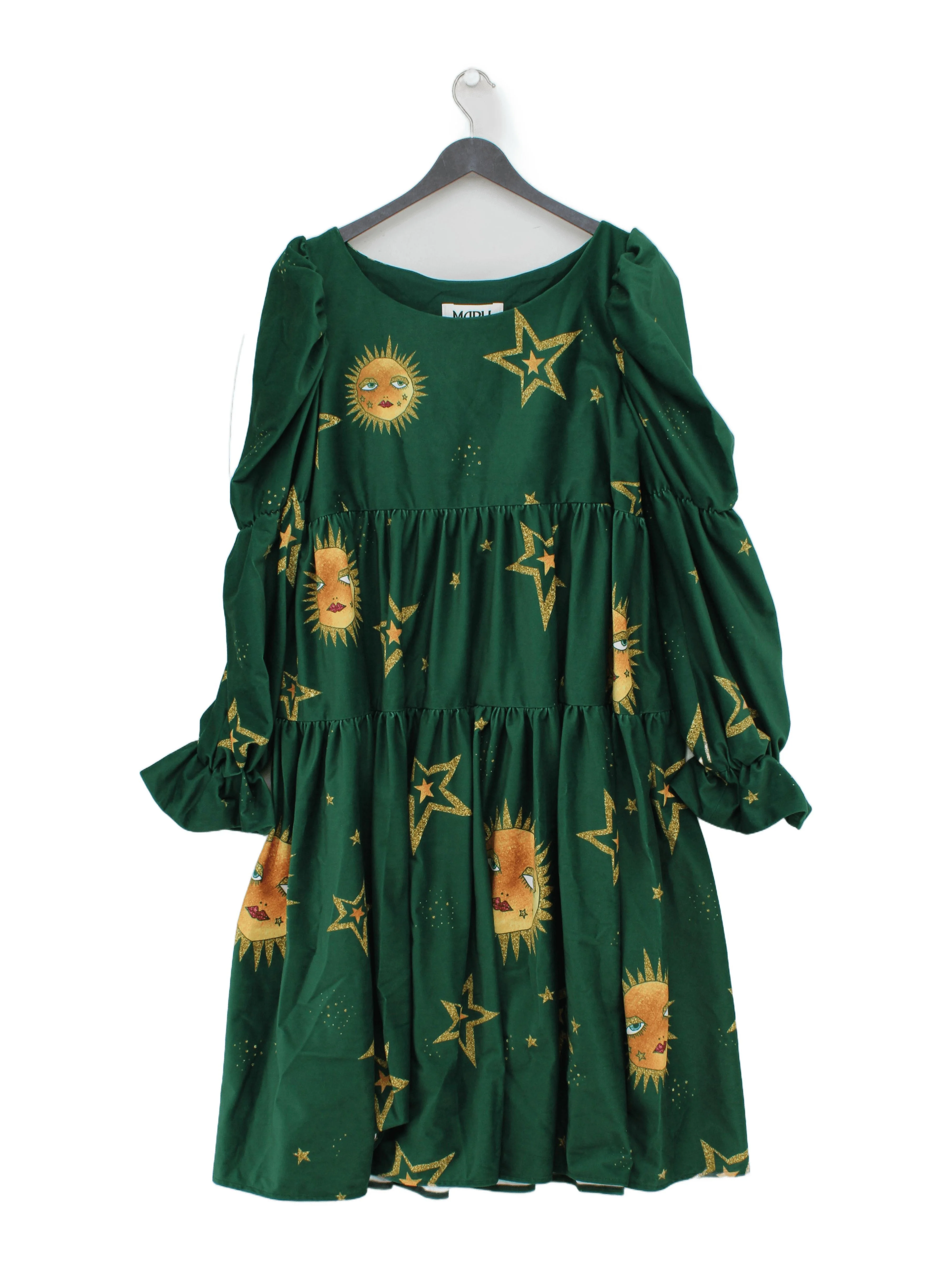 Mary Benson Jumper Midi Dress UK10 in Green