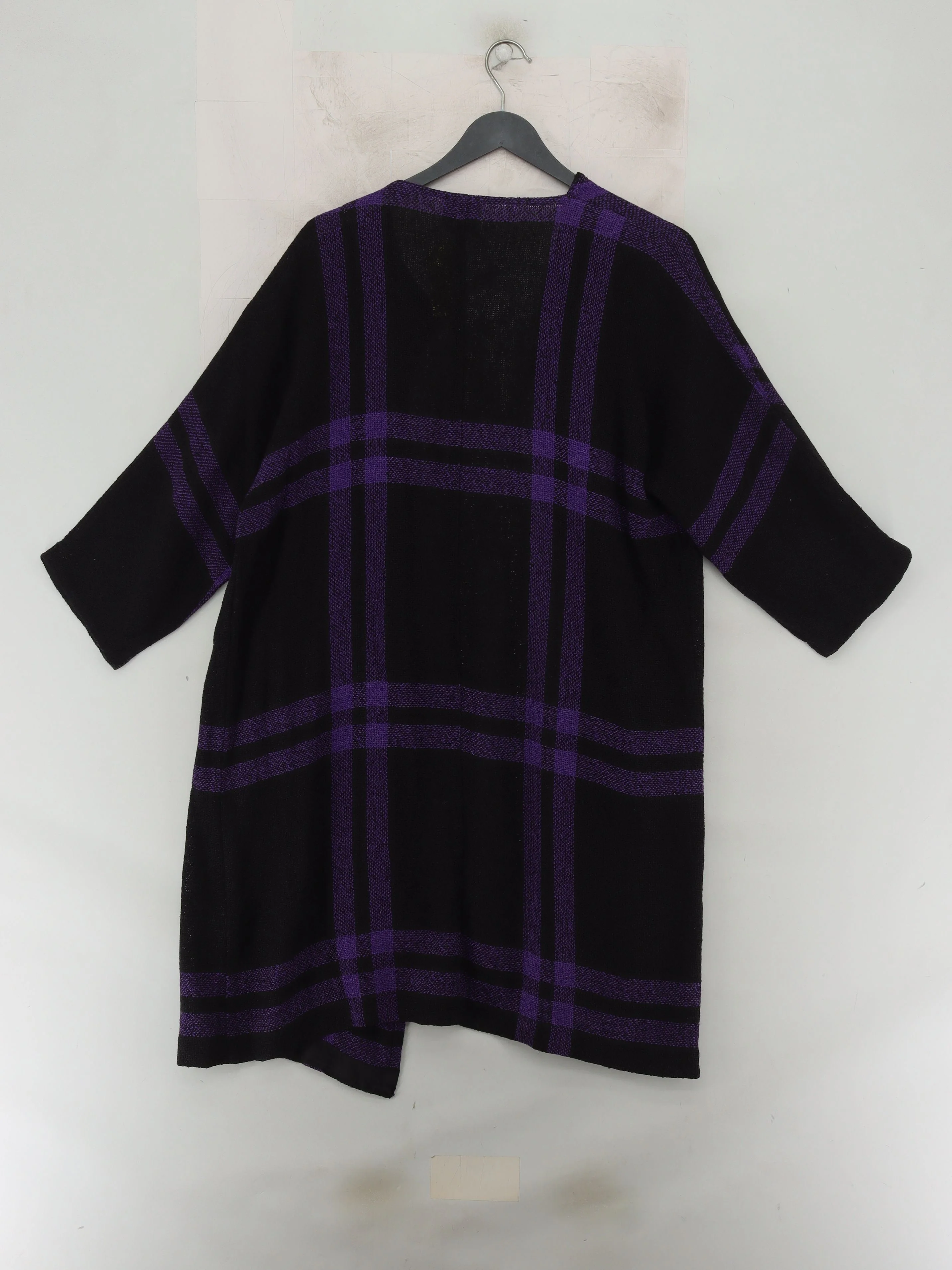 Masai Women's Cardigan M Multi Checkered Cotton with Viscose V-Neck Cardigan - Image 2