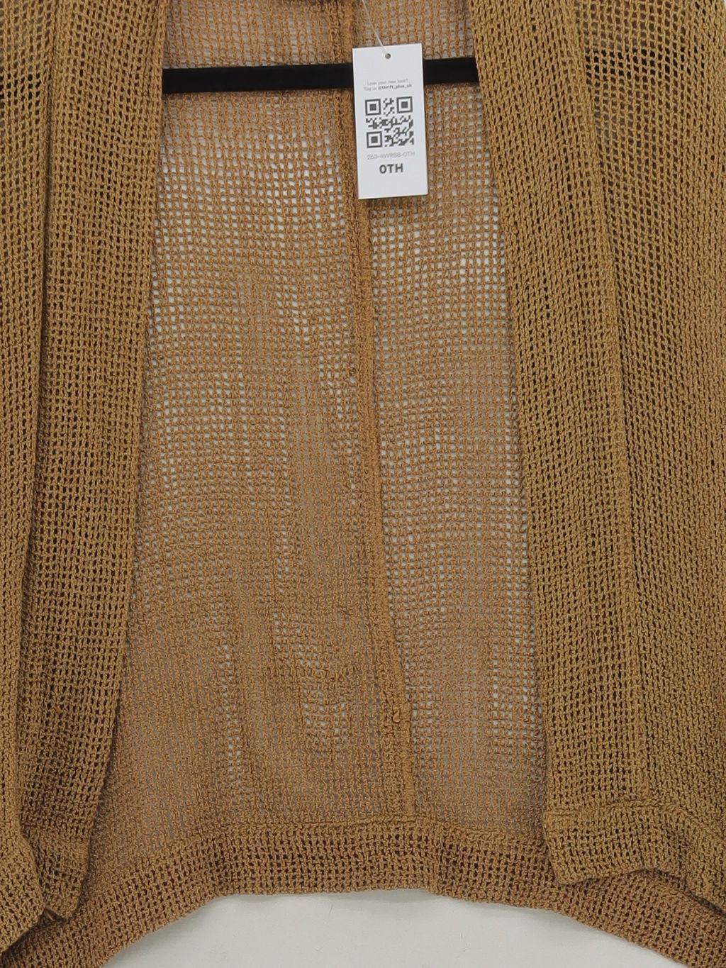 Masai Women's Cardigan S Tan Viscose with Cotton V-Neck Cardigan - Image 3