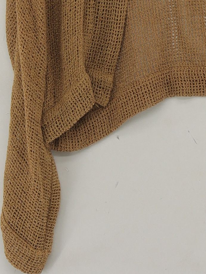 Masai Women's Cardigan S Tan Viscose with Cotton V-Neck Cardigan - Image 4