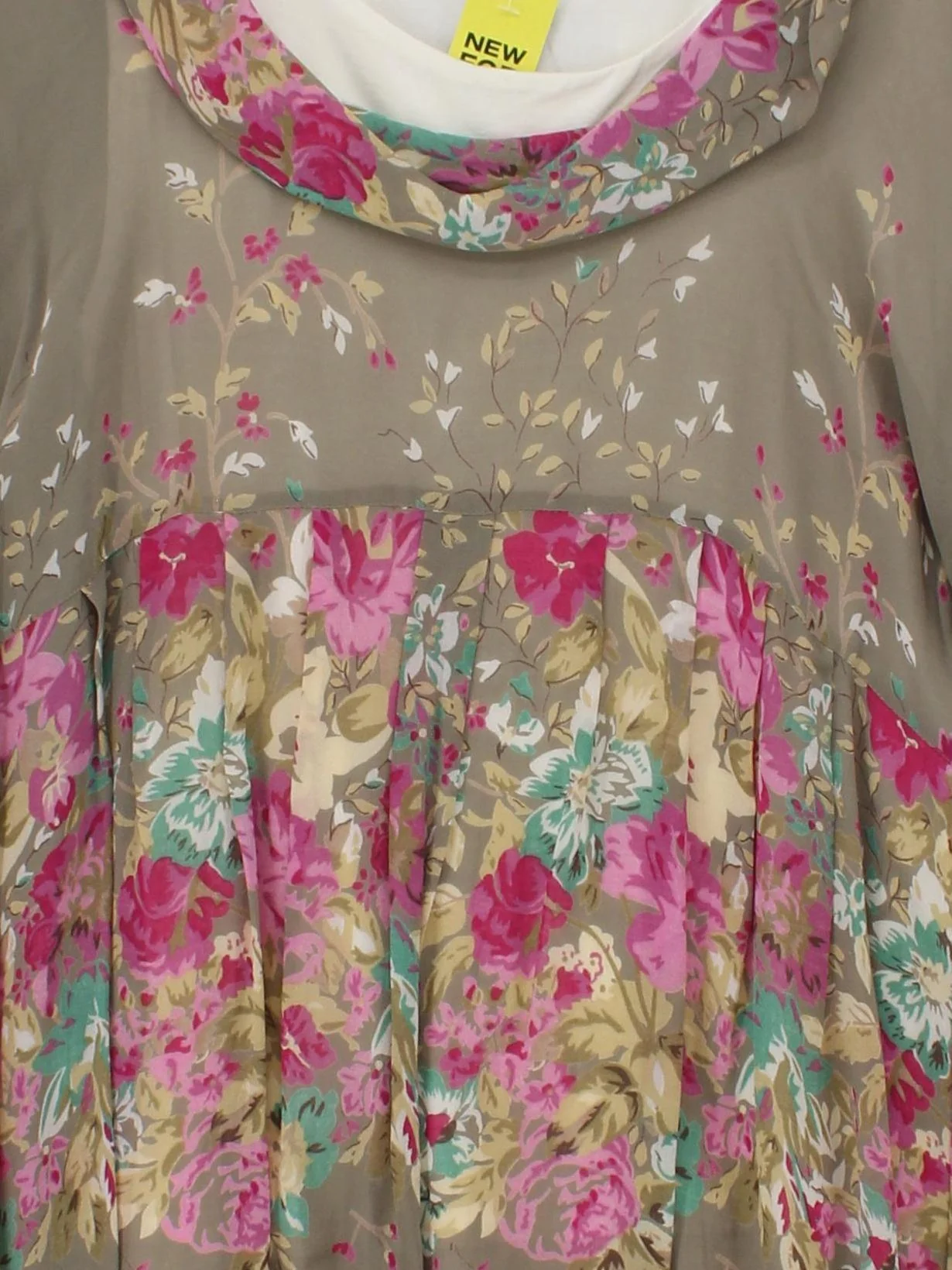 Masai Women's Top L Multi Floral 100% Viscose Short Sleeve Round Neck Tunic - Image 3