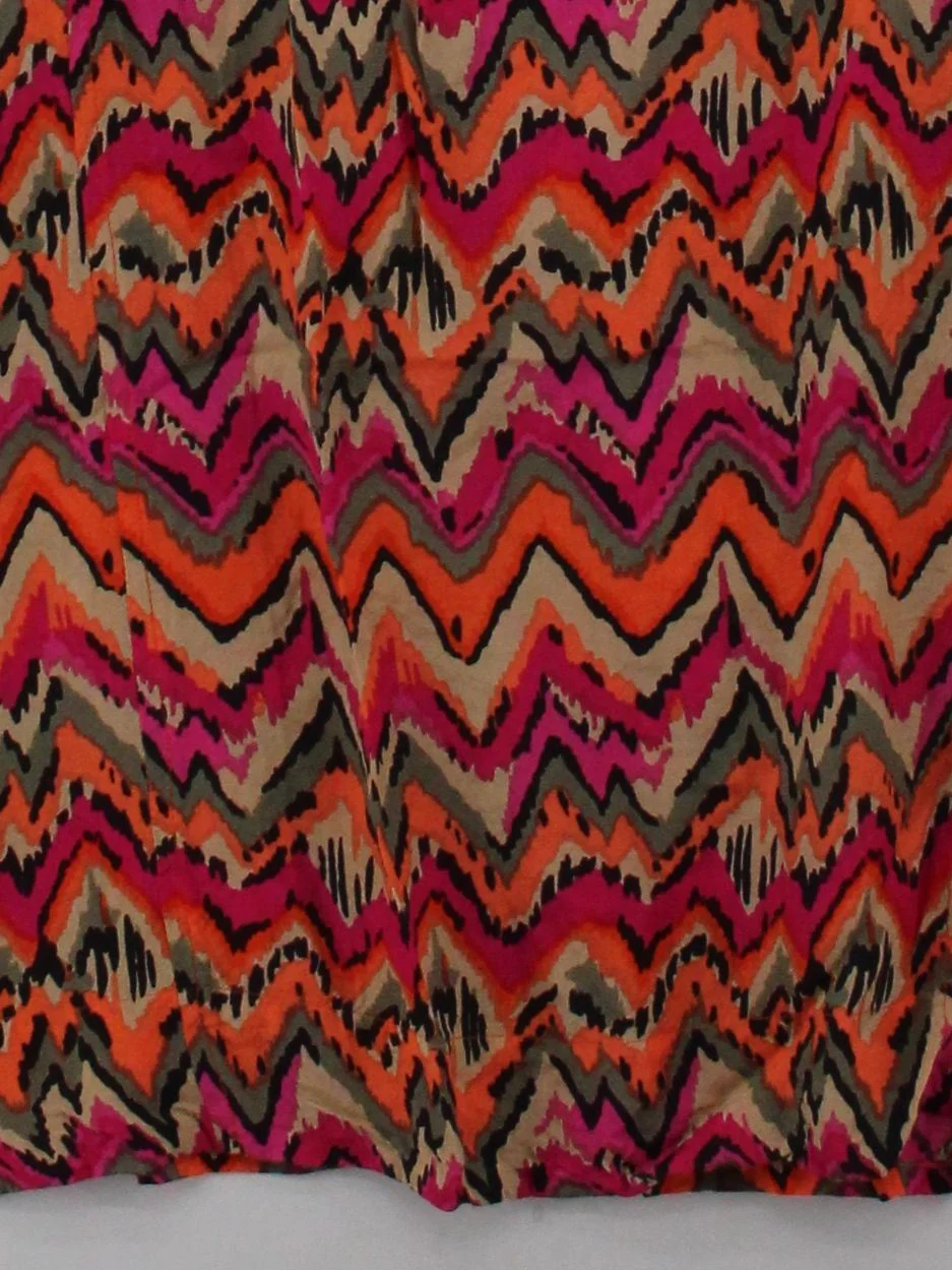 Masai Women's Top L Multi Geometric 100% Viscose Short Sleeve Round Neck Tunic - Image 4
