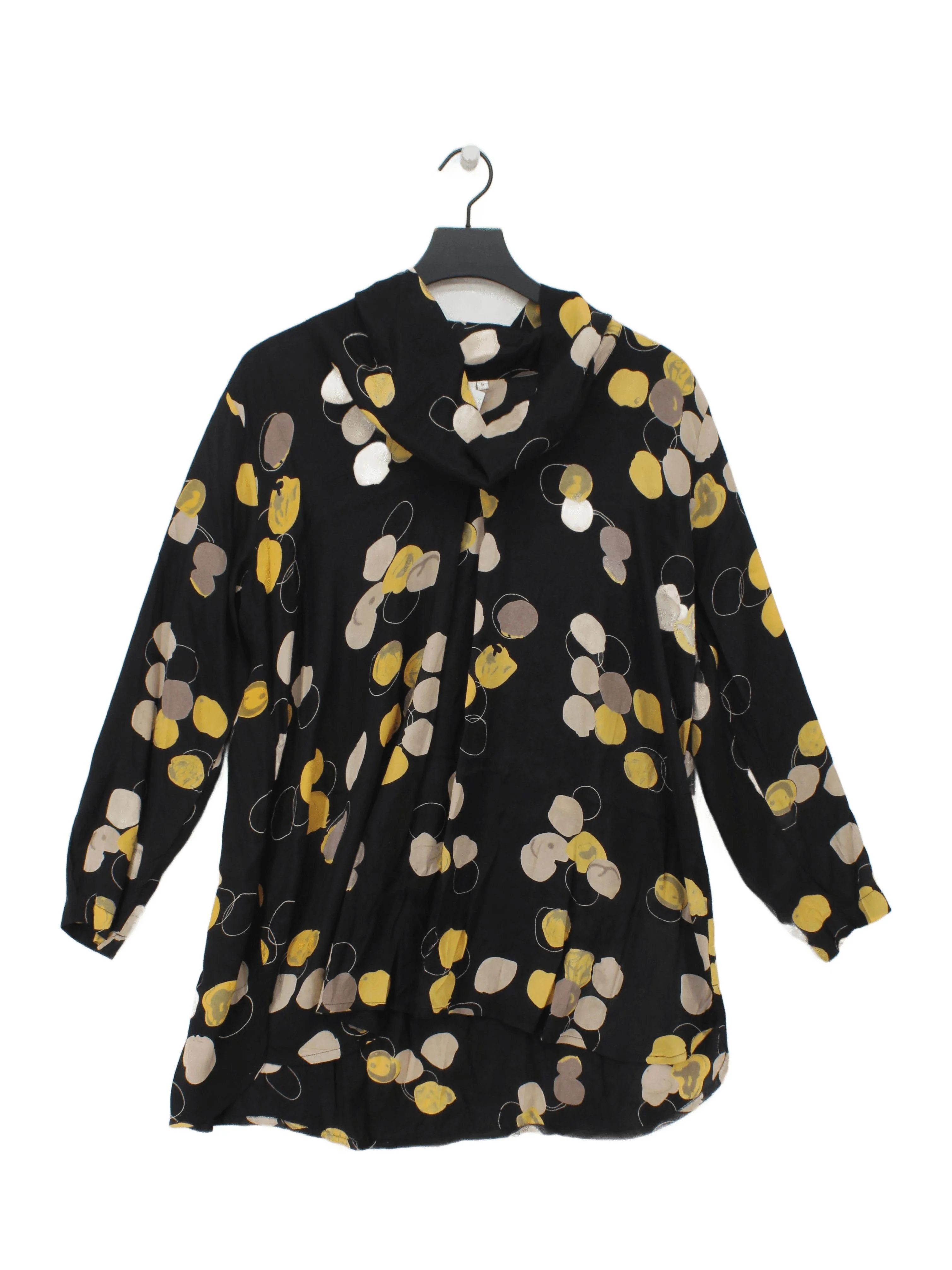 Masai Women's Top S Black Floral 100% Viscose Long Sleeve Round Neck Tunic