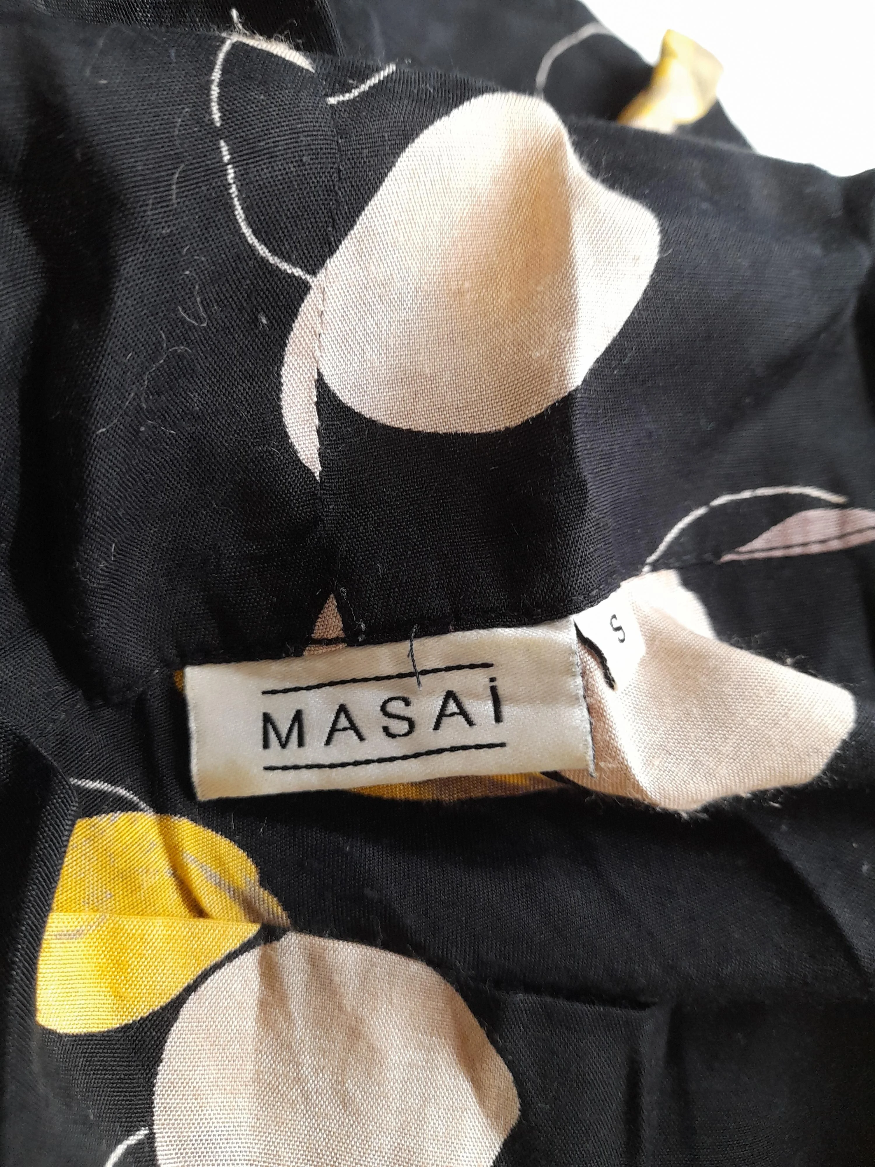 Masai Women's Top S Black Floral 100% Viscose Long Sleeve Round Neck Tunic - Image 5