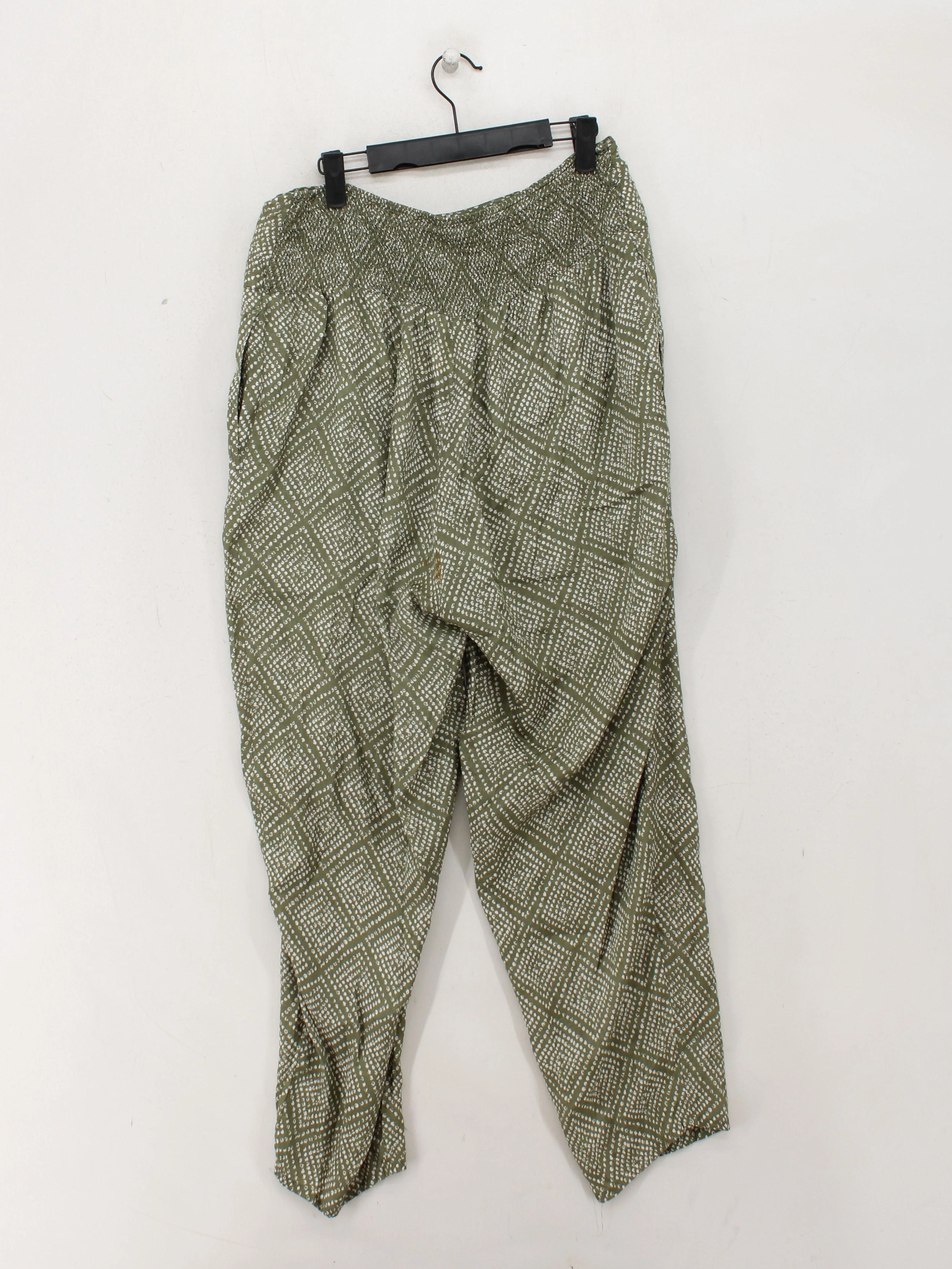 Masai Women's Trousers M Green Geometric 100% Viscose Wide-Leg Sweatpants - Image 2