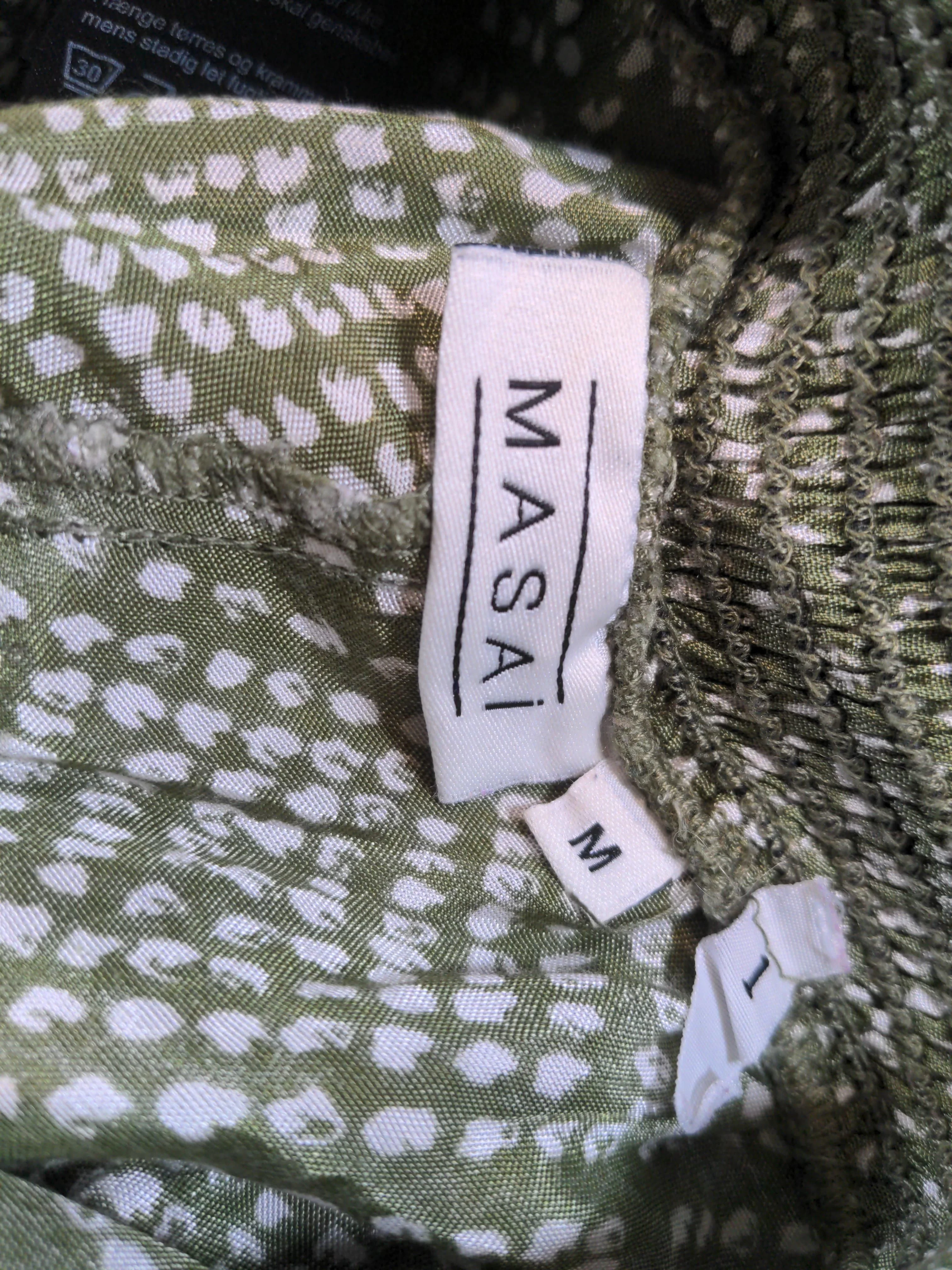 Masai Women's Trousers M Green Geometric 100% Viscose Wide-Leg Sweatpants - Image 5