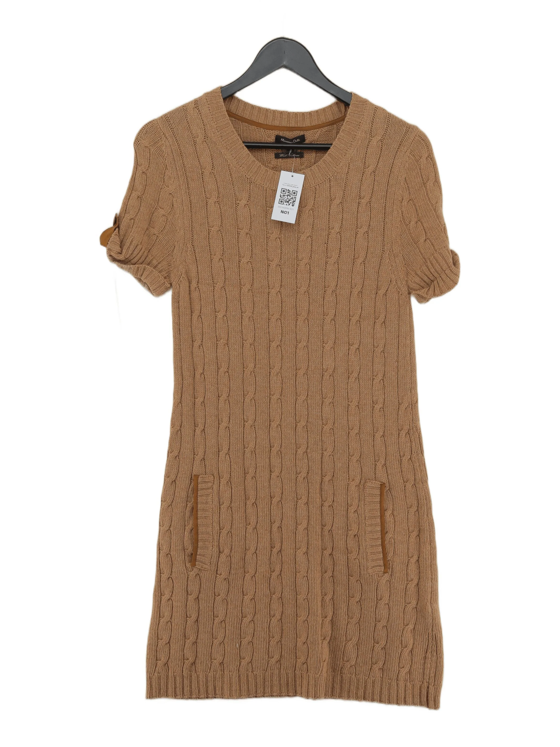 Massimo Dutti Jumper Mini Dress M in Tan