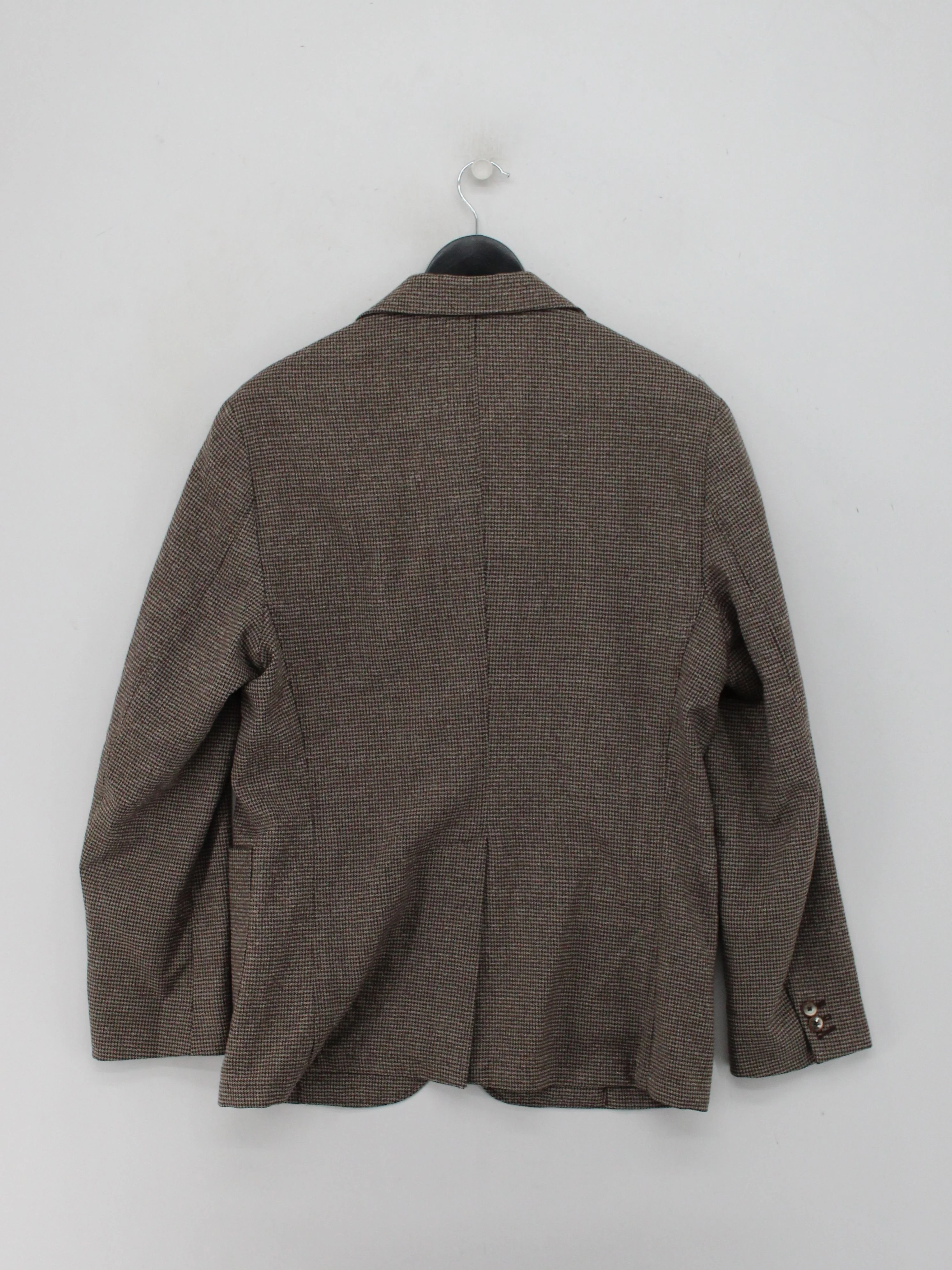 Massimo Dutti Men's Blazer M Brown Checkered Wool with Polyamide Overcoat - Image 2