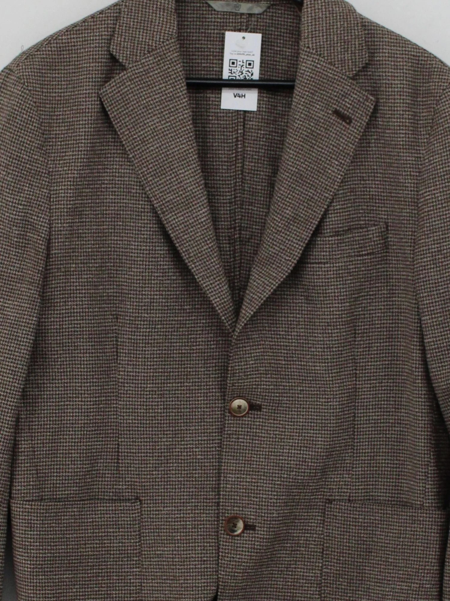 Massimo Dutti Men's Blazer M Brown Checkered Wool with Polyamide Overcoat - Image 3