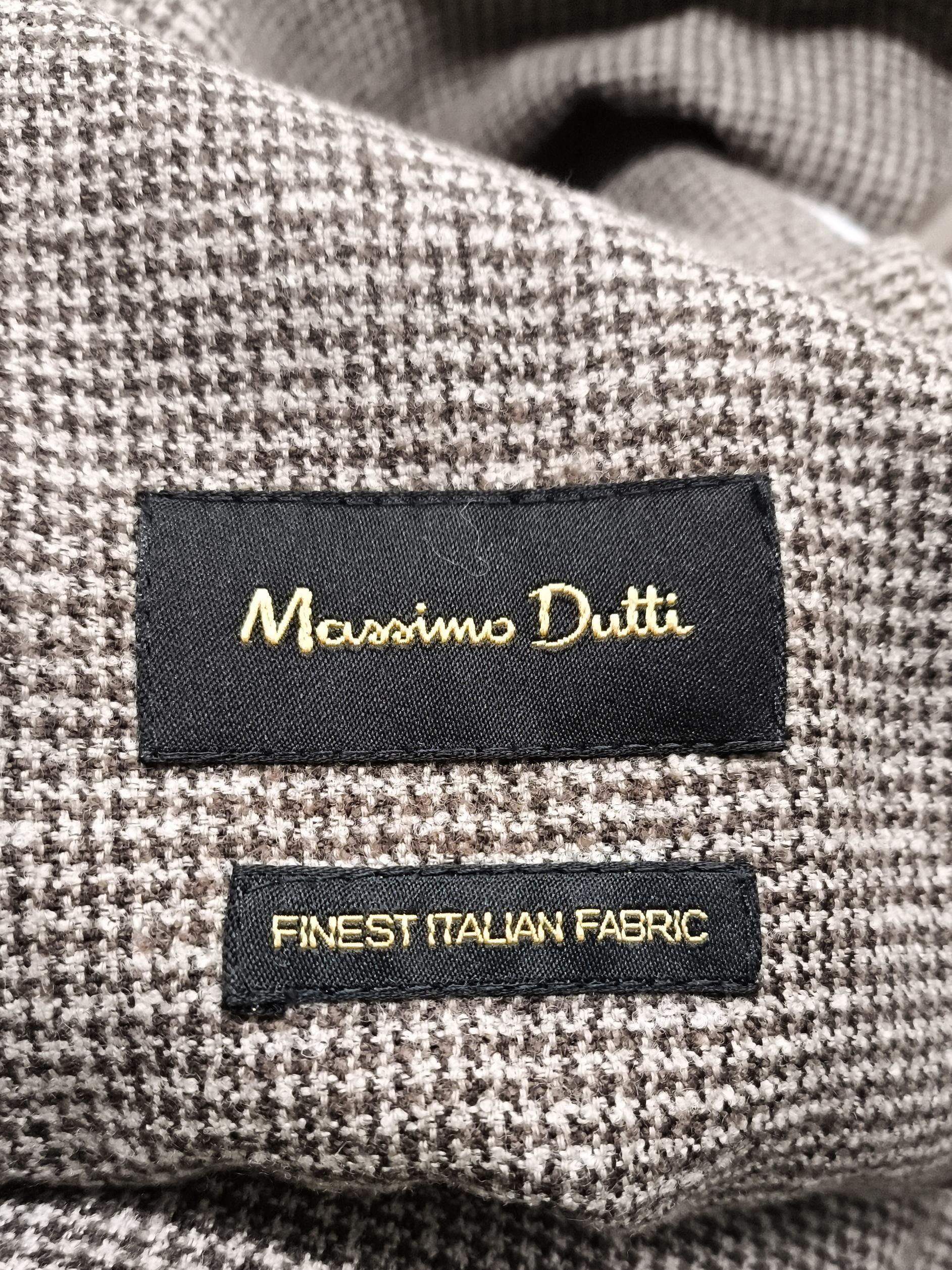 Massimo Dutti Men's Blazer M Brown Checkered Wool with Polyamide Overcoat - Image 5