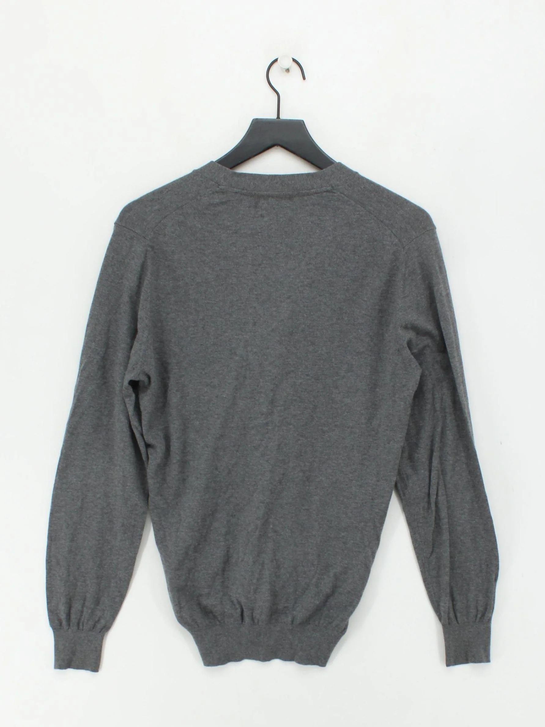 Massimo Dutti Men's Cardigan M Grey Cotton with Silk, Cashmere V-Neck Cardigan - Image 2
