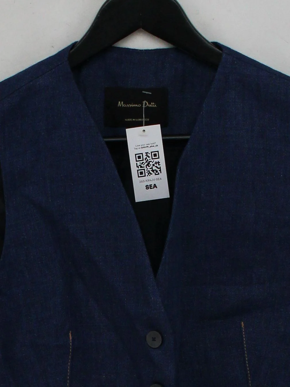Massimo Dutti Men's Coat M Blue Cotton with Acetate, Lyocell Modal Overcoat - Image 3