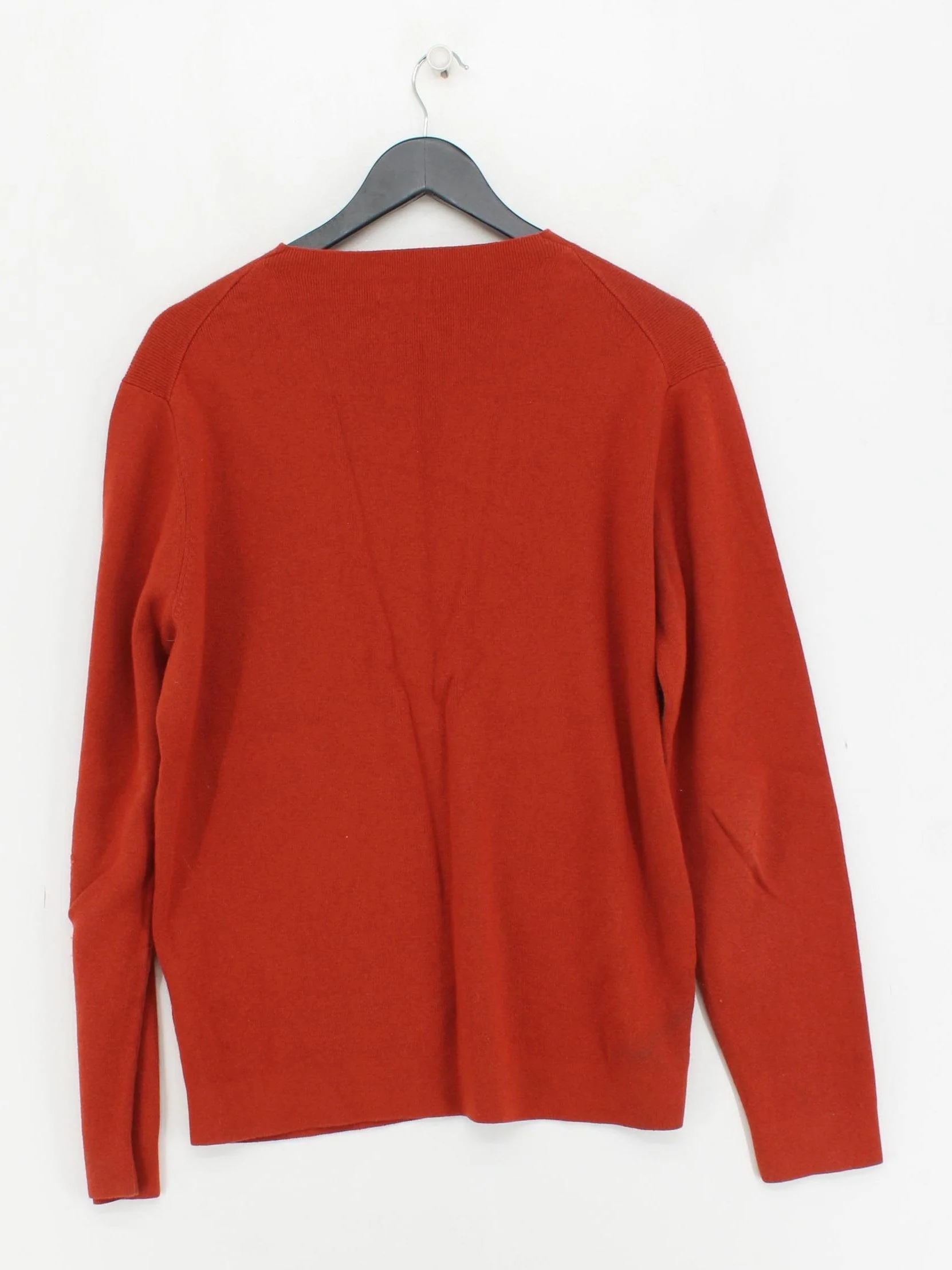Massimo Dutti Men's Jumper L Red Cotton with Wool Round Neck Pullover - Image 2