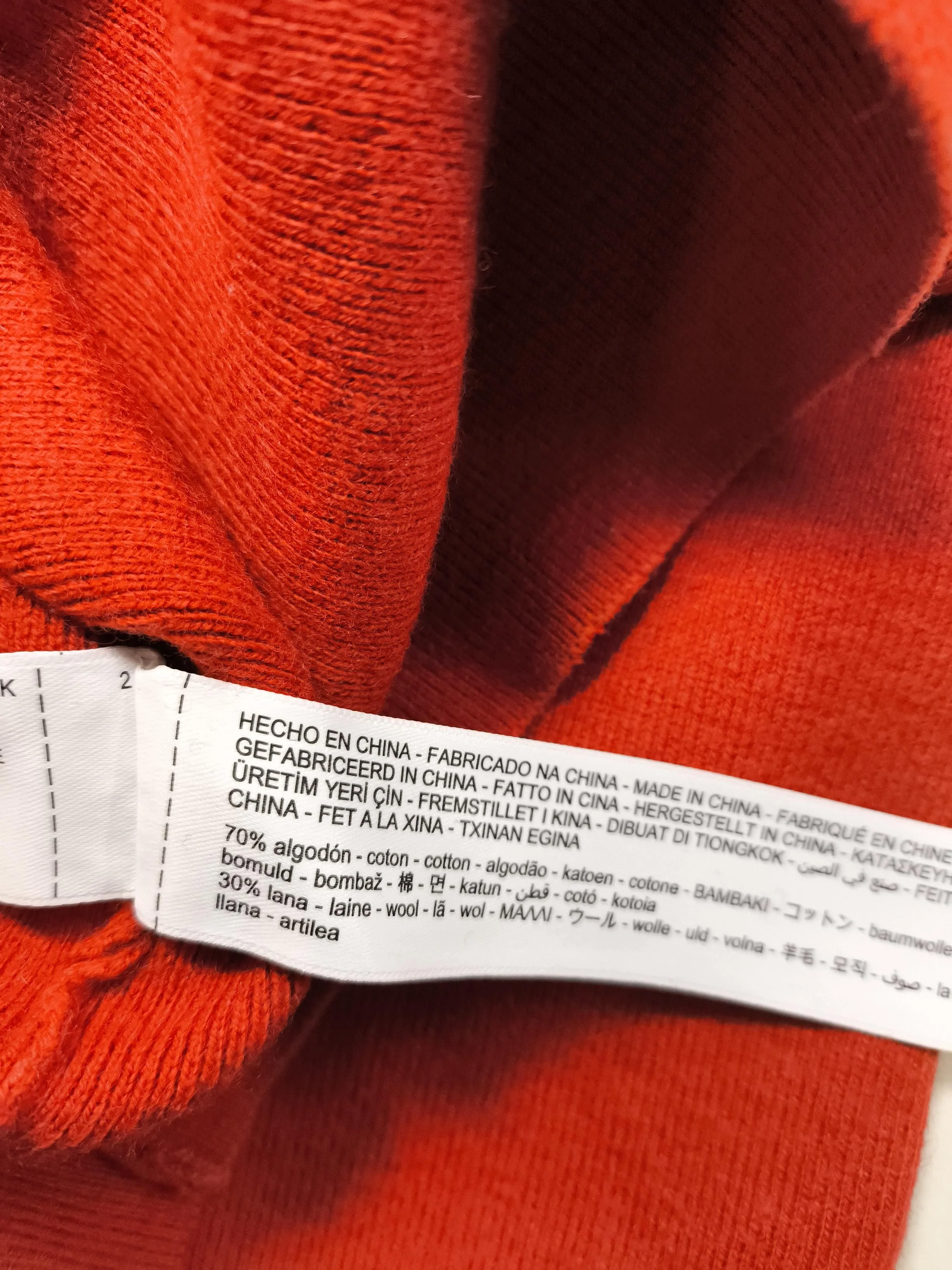 Massimo Dutti Men's Jumper L Red Cotton with Wool Round Neck Pullover - Image 6