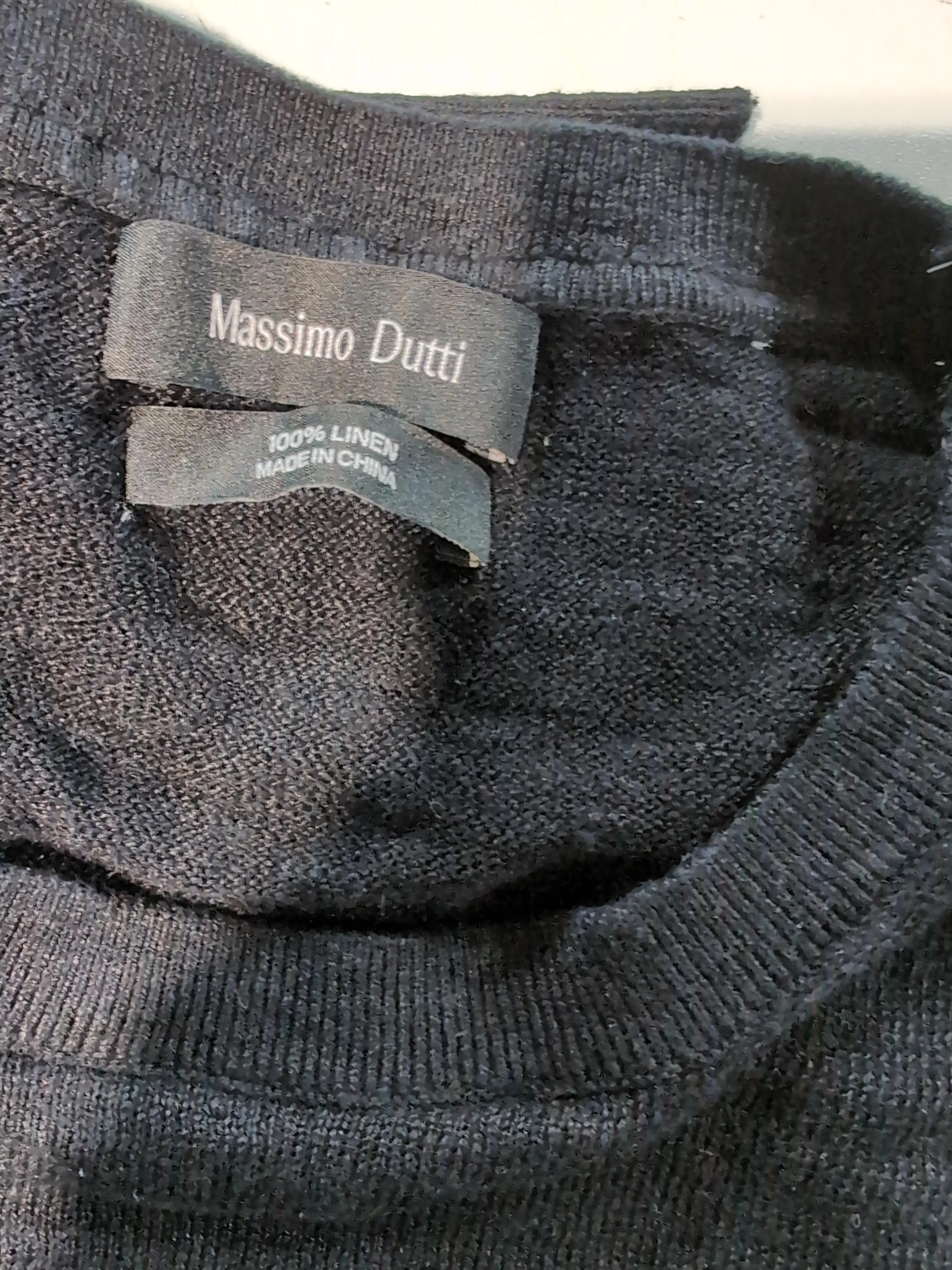 Massimo Dutti Men's Jumper M Black 100% Linen Crew Neck Pullover - Image 5