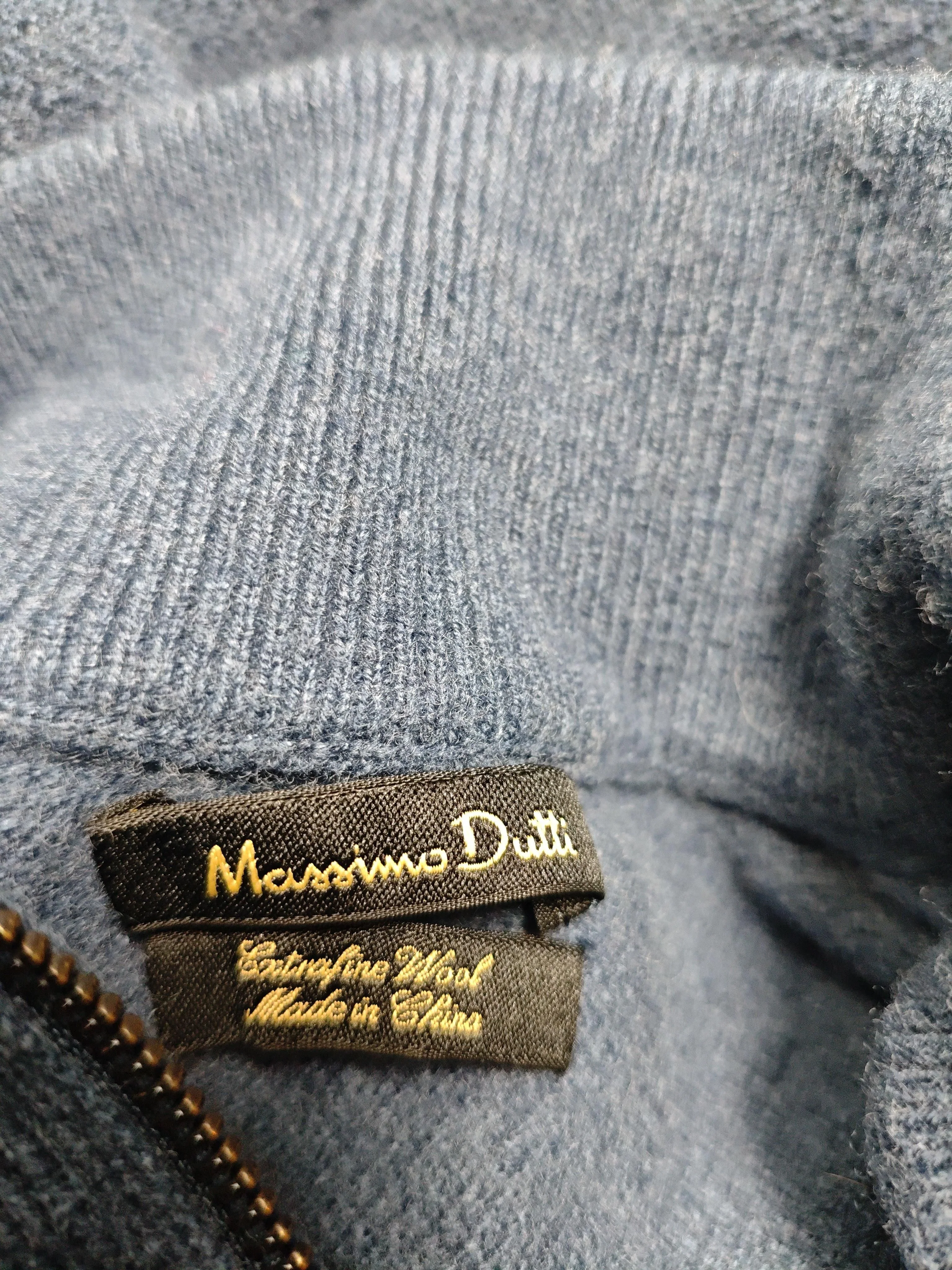 Massimo Dutti Men's Jumper M Blue Wool with Polyamide, Viscose Pullover - Image 5