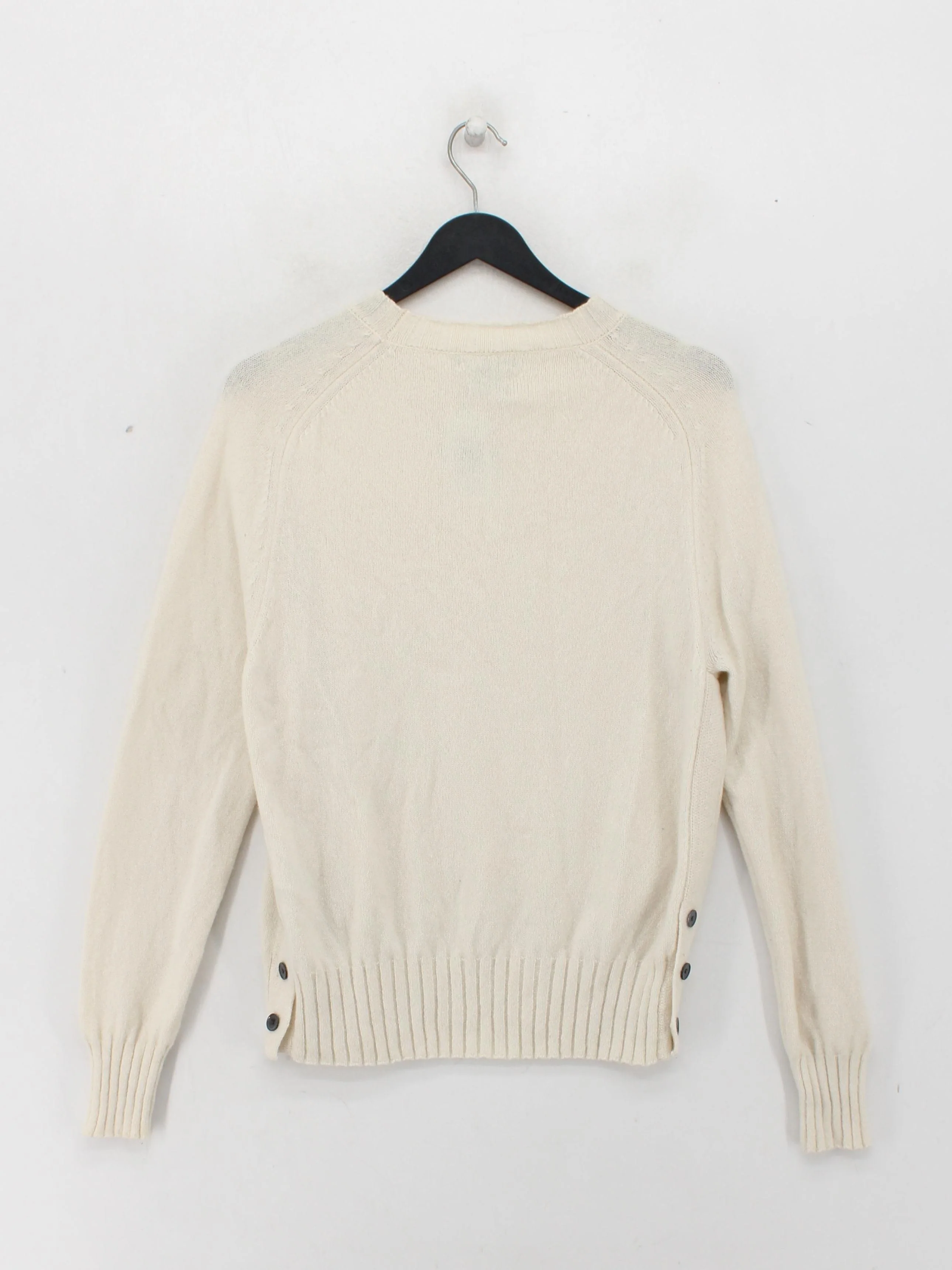 Massimo Dutti Men's Jumper M Cream Wool with Polyamide Round Neck Pullover - Image 2