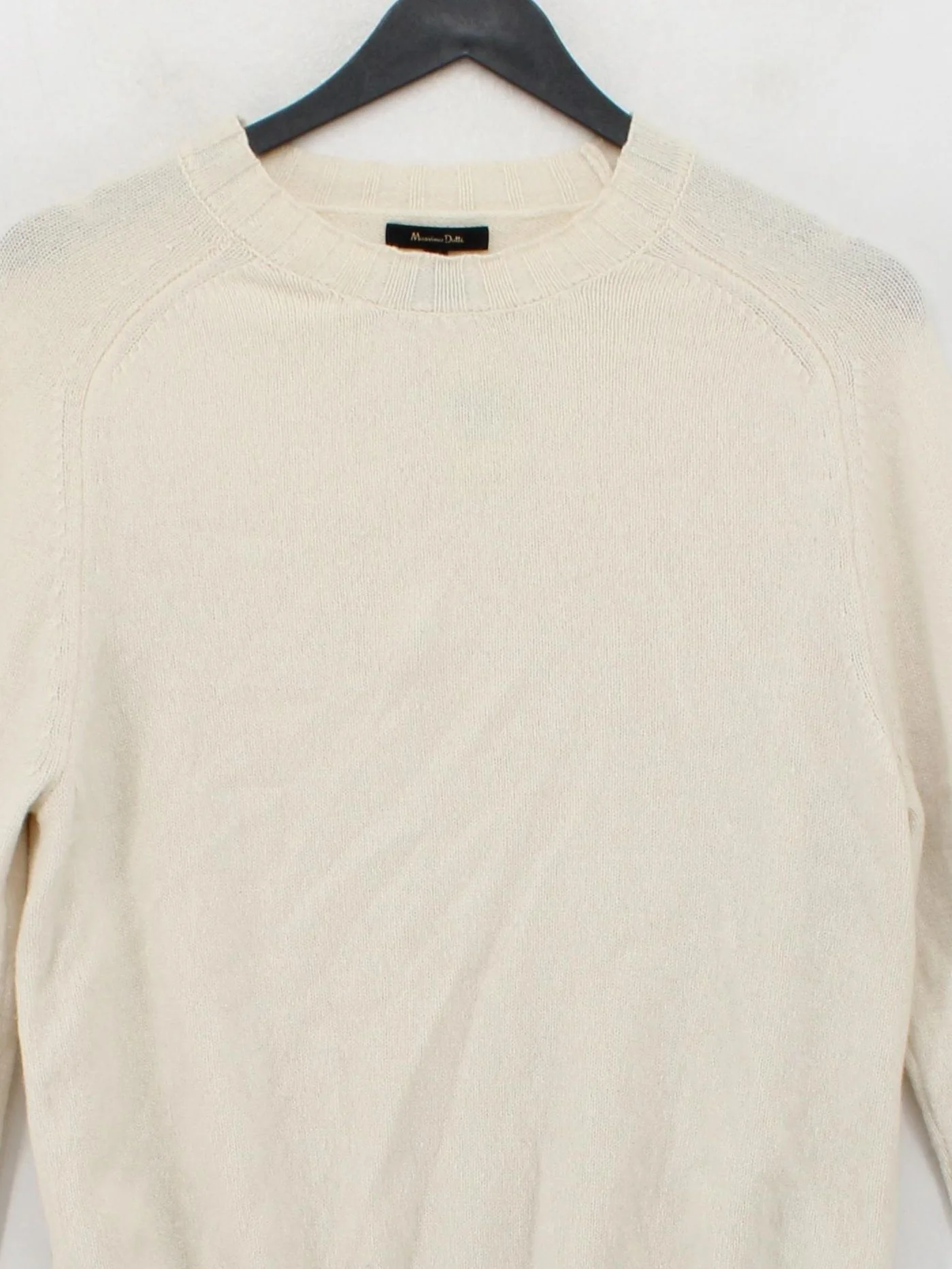 Massimo Dutti Men's Jumper M Cream Wool with Polyamide Round Neck Pullover - Image 3