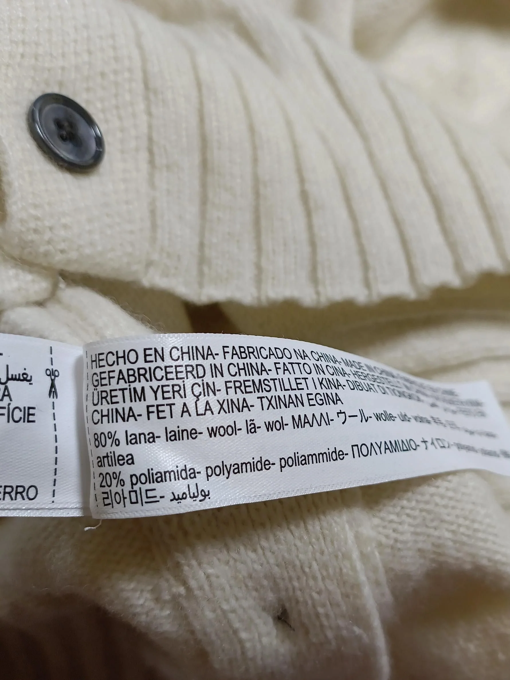 Massimo Dutti Men's Jumper M Cream Wool with Polyamide Round Neck Pullover - Image 7
