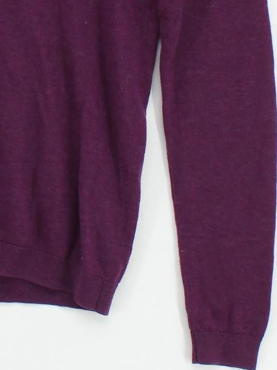 Massimo Dutti Men's Jumper M Purple 100% Other V-Neck Pullover - Image 4