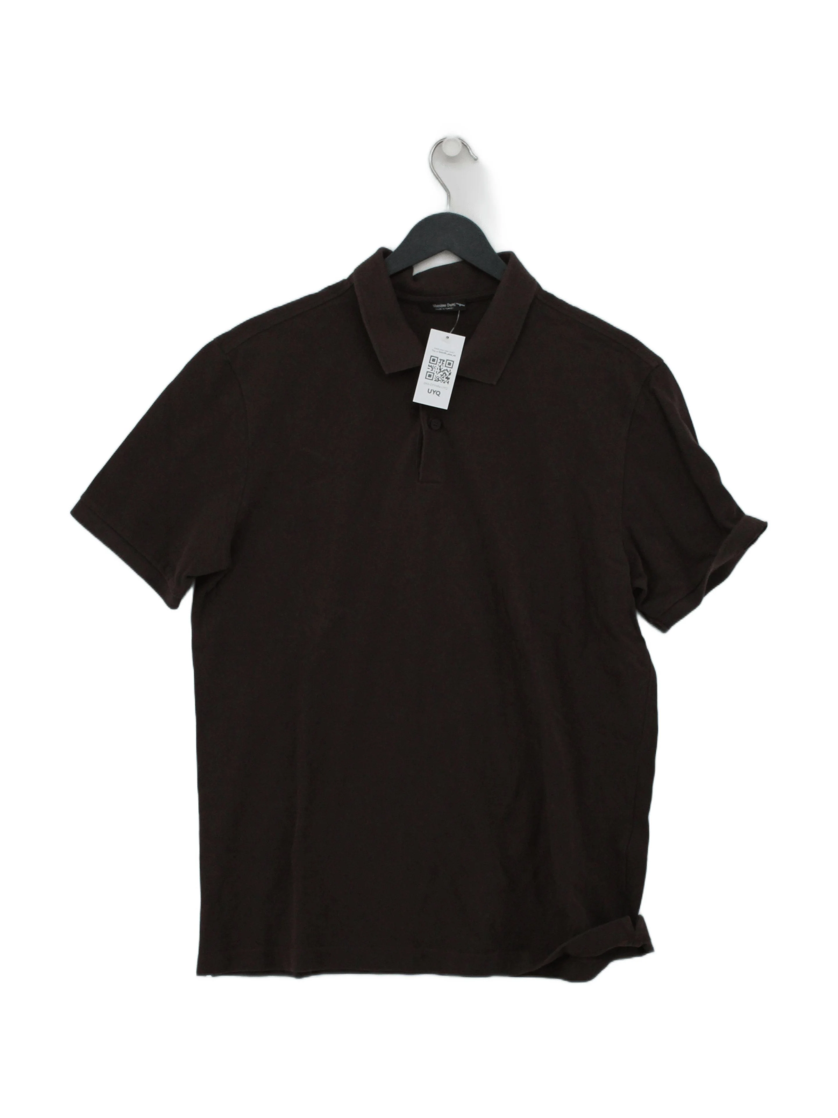 Massimo Dutti Men's Polo M Brown 100% Cotton Basic