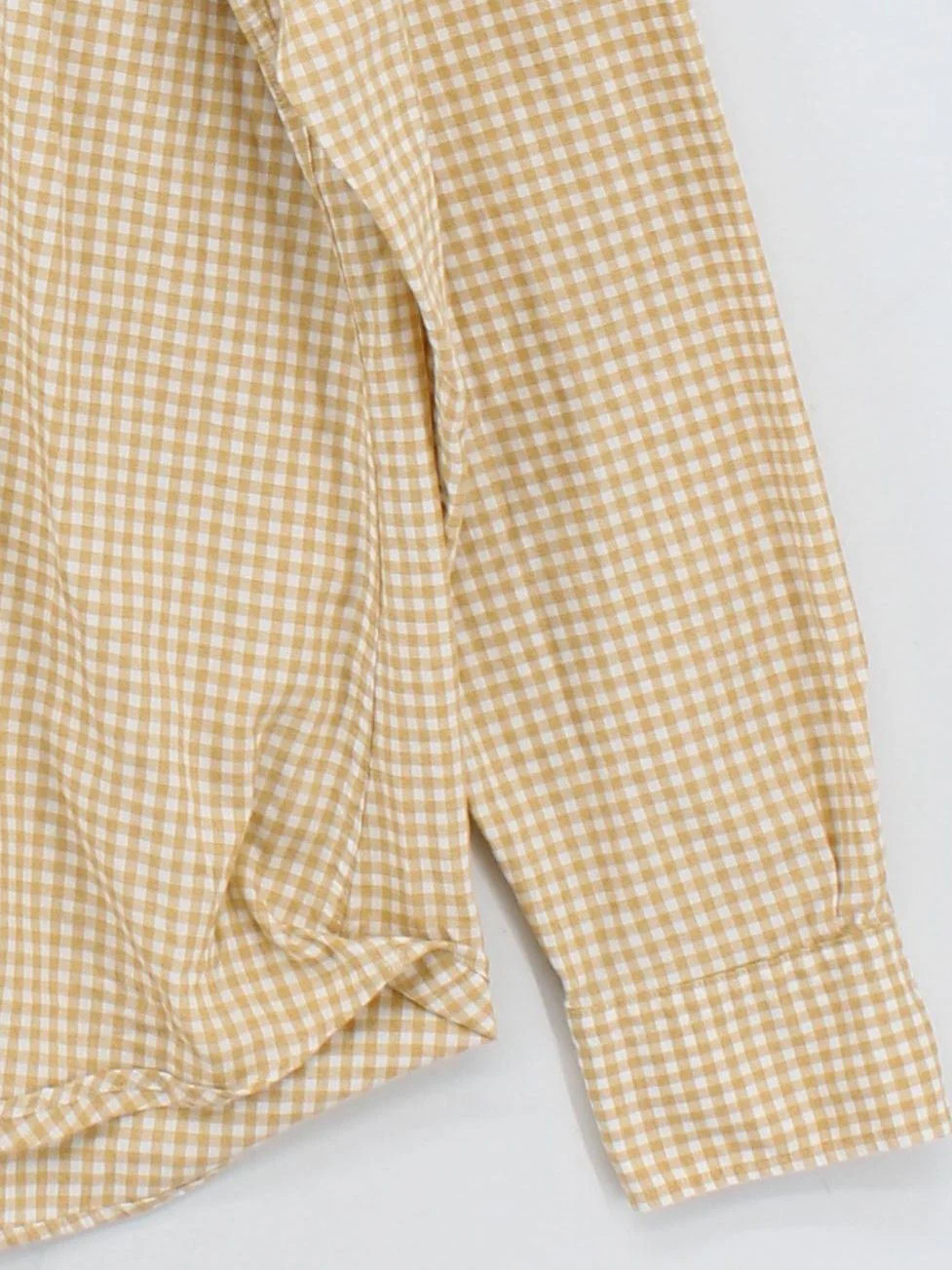Massimo Dutti Men's Shirt XL Yellow Checkered 100% Cotton Basic - Image 4
