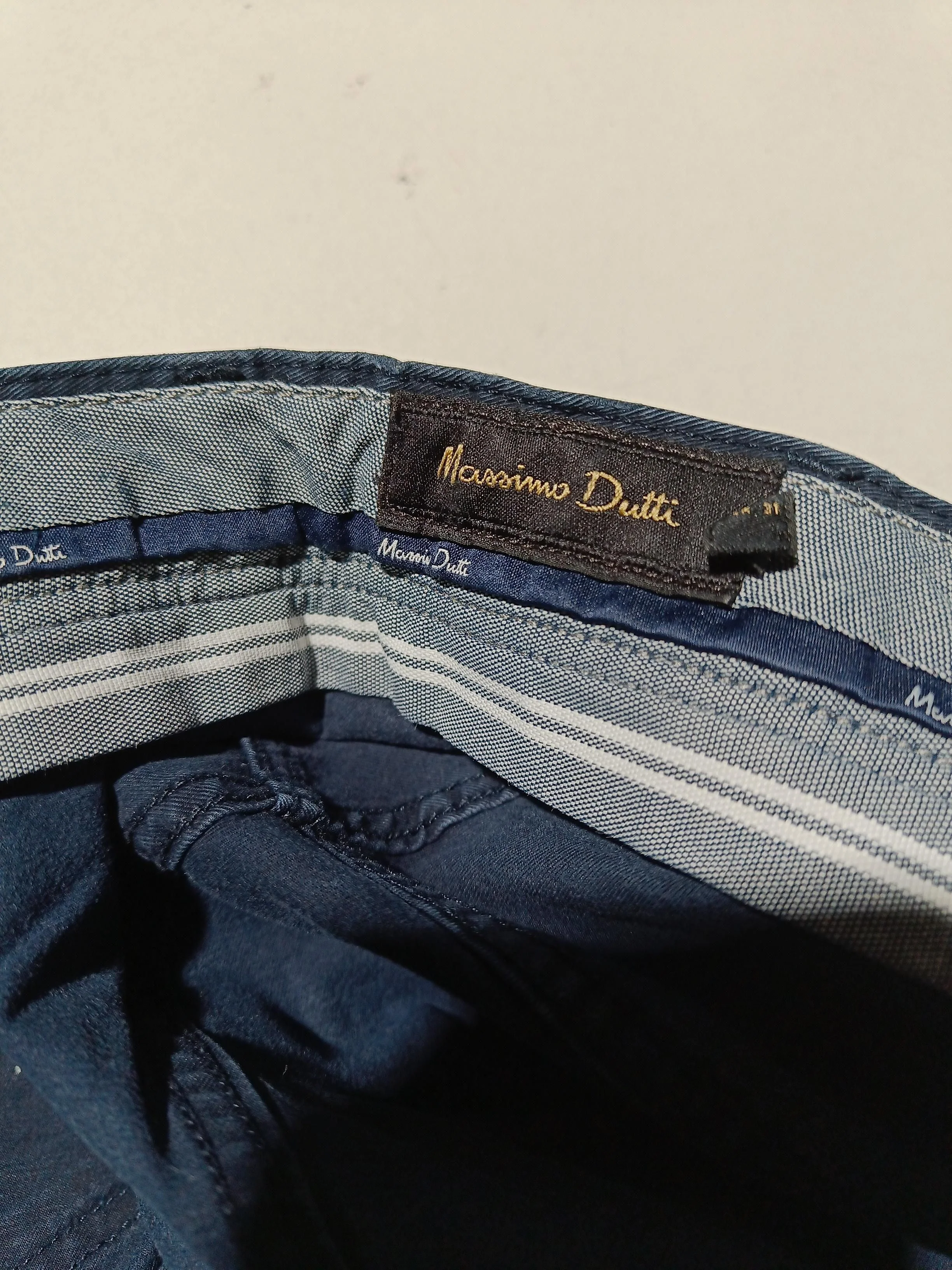 Massimo Dutti Men's Trousers W 32 in Blue Cotton with Elastane Straight Chino - Image 5