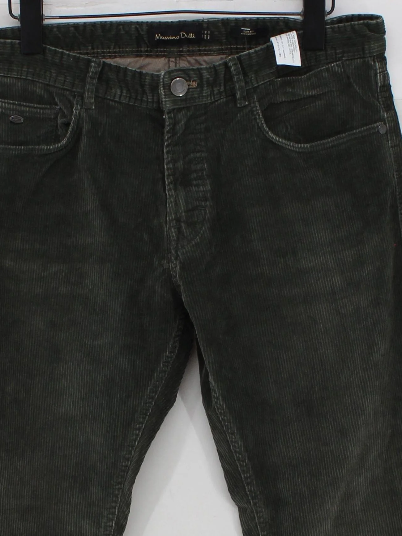 Massimo Dutti Men's Trousers W 32 in Green Cotton with Elastane Straight Chino - Image 3